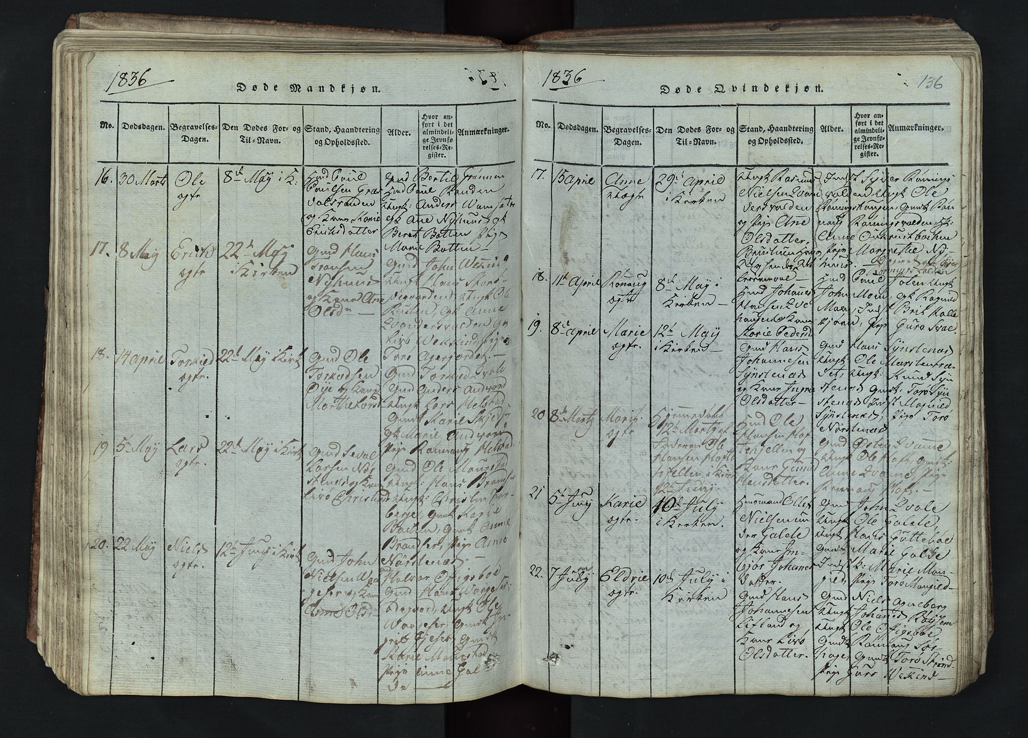 Lom prestekontor, AV/SAH-PREST-070/L/L0002: Parish register (copy) no. 2, 1815-1844, p. 136