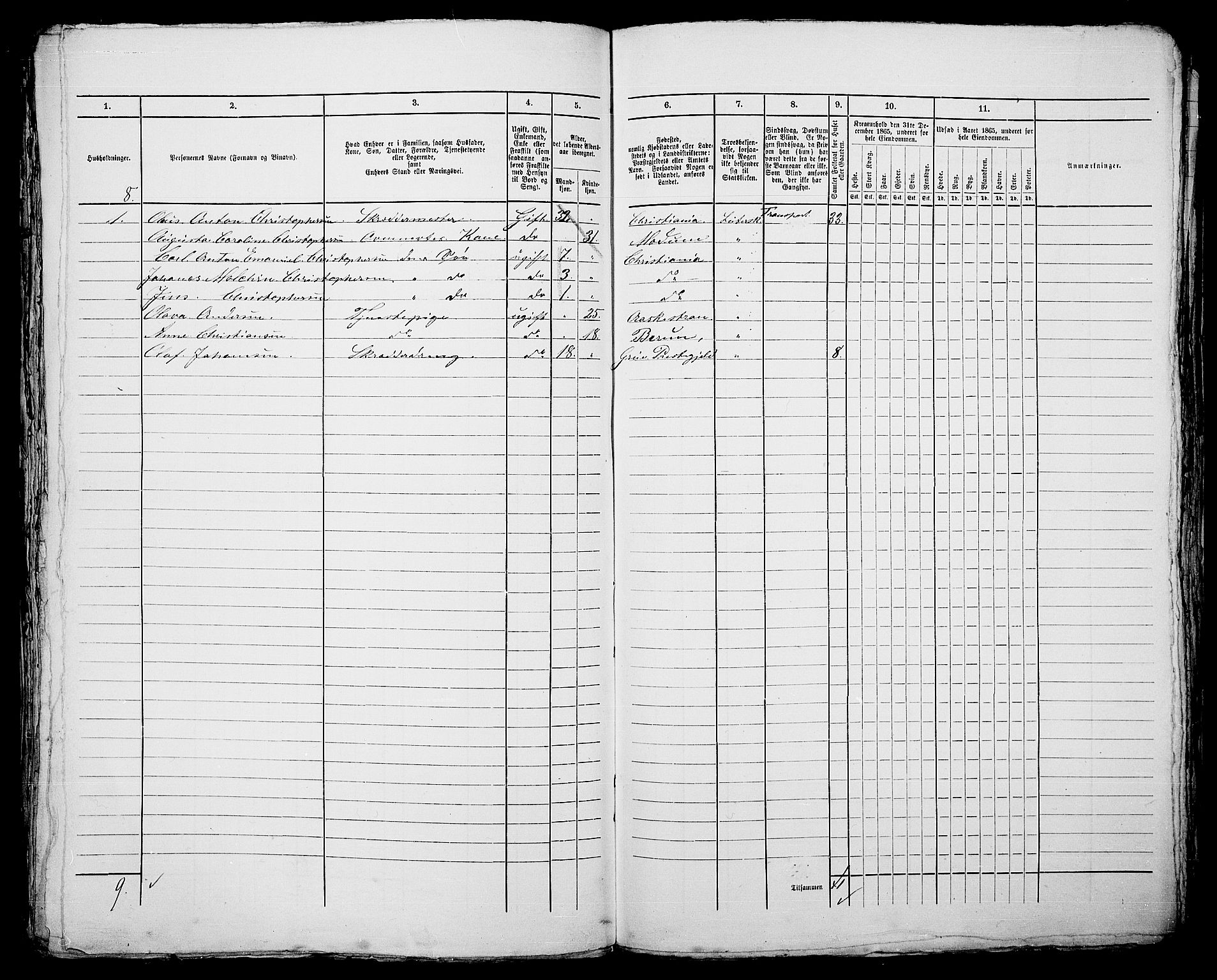 RA, 1865 census for Kristiania, 1865, p. 487