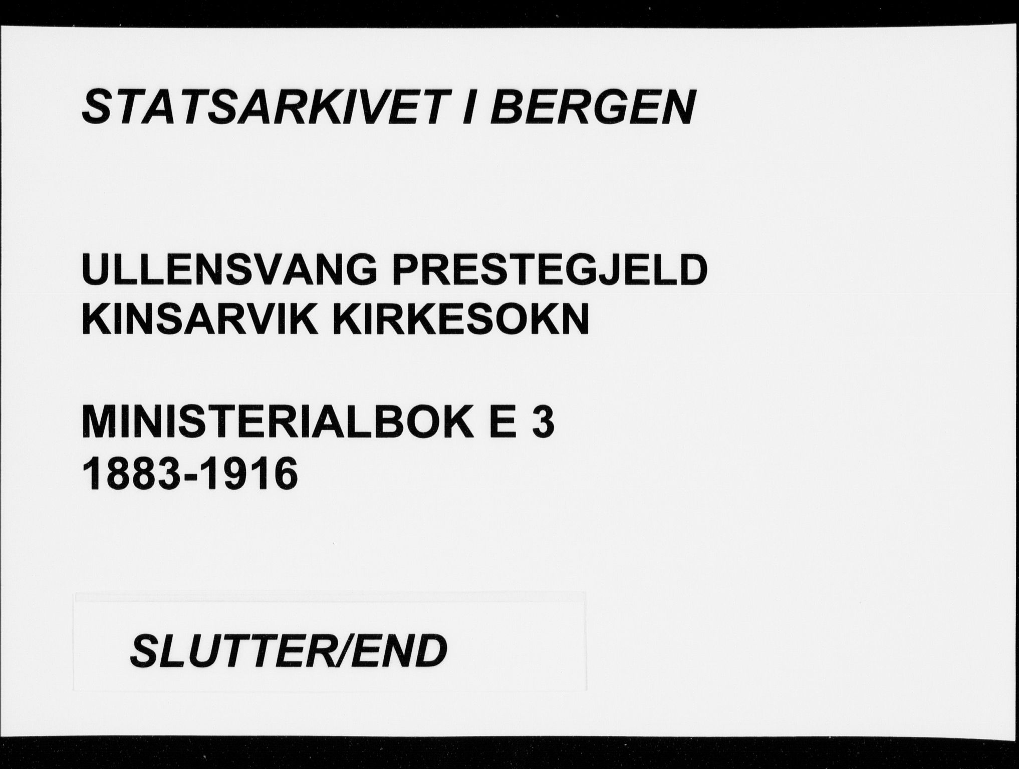 Ullensvang sokneprestembete, AV/SAB-A-78701/H/Haa: Parish register (official) no. E  3, 1883-1916