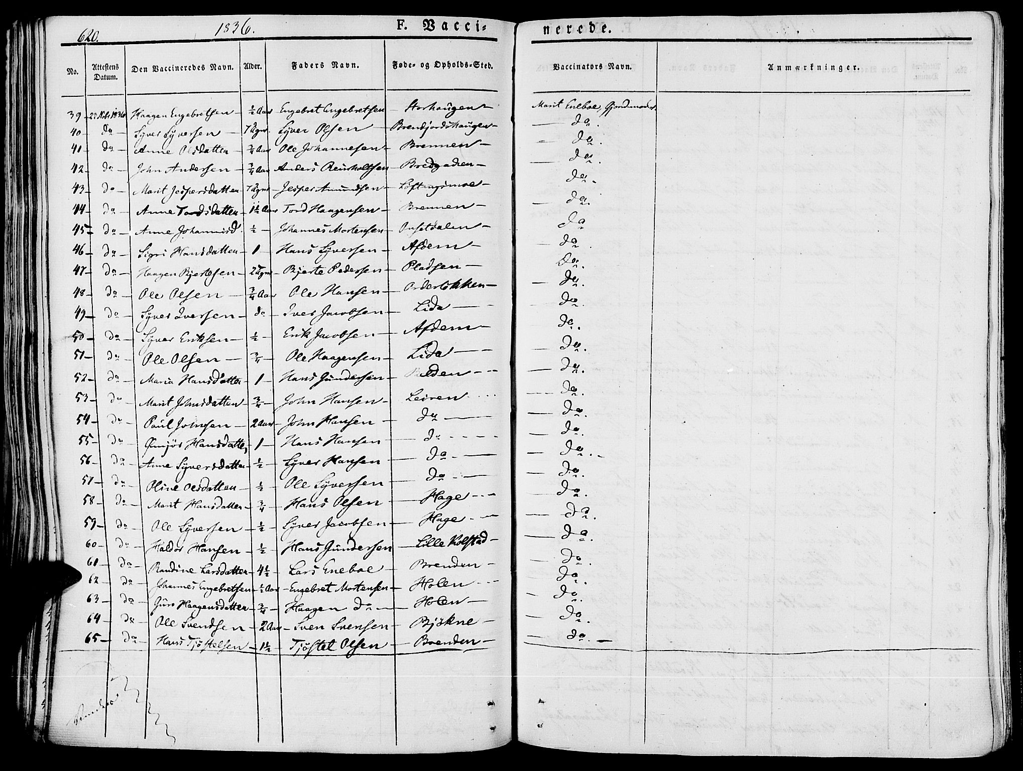 Lesja prestekontor, SAH/PREST-068/H/Ha/Haa/L0005: Parish register (official) no. 5, 1830-1842, p. 620