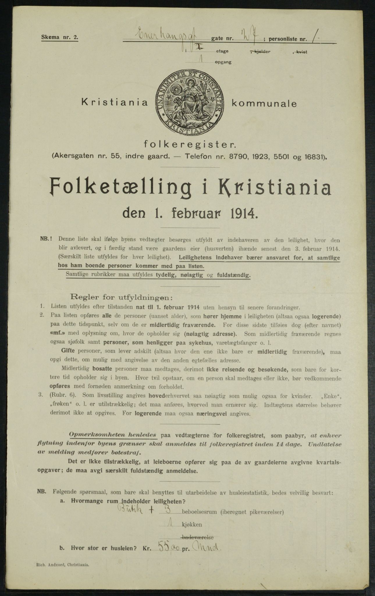 OBA, Municipal Census 1914 for Kristiania, 1914, p. 21858
