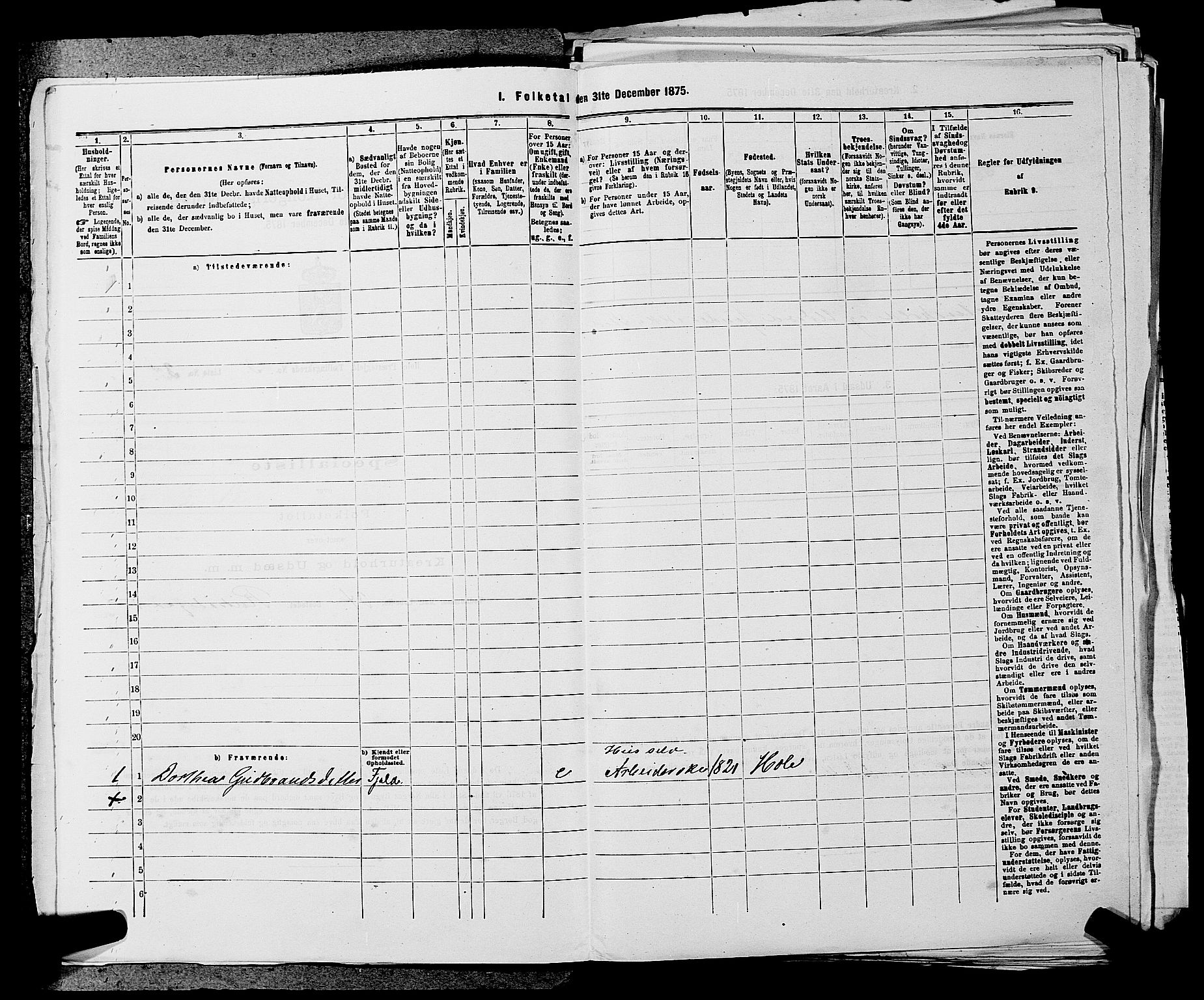 SAKO, 1875 census for 0612P Hole, 1875, p. 456