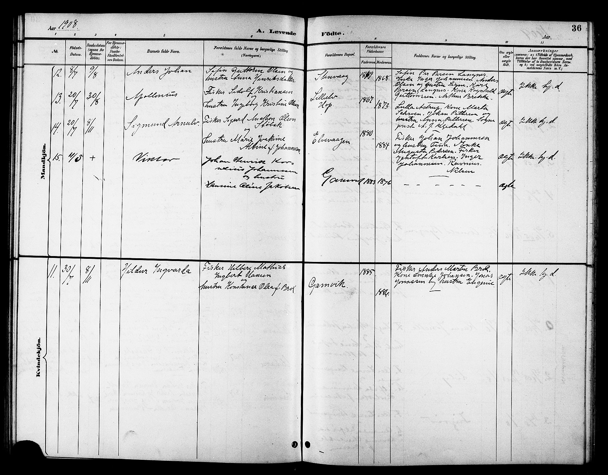 Tana sokneprestkontor, AV/SATØ-S-1334/H/Hb/L0006klokker: Parish register (copy) no. 6, 1892-1909, p. 36