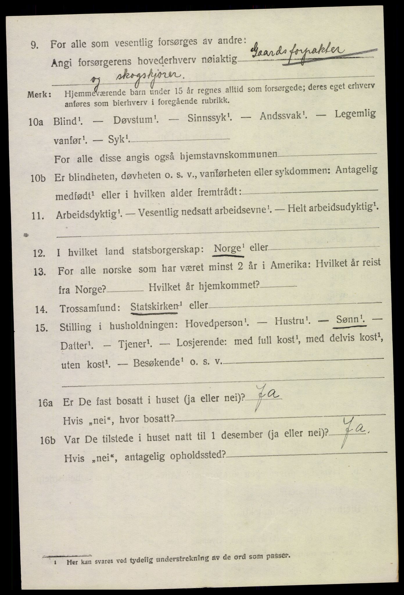 SAK, 1920 census for Froland, 1920, p. 3532