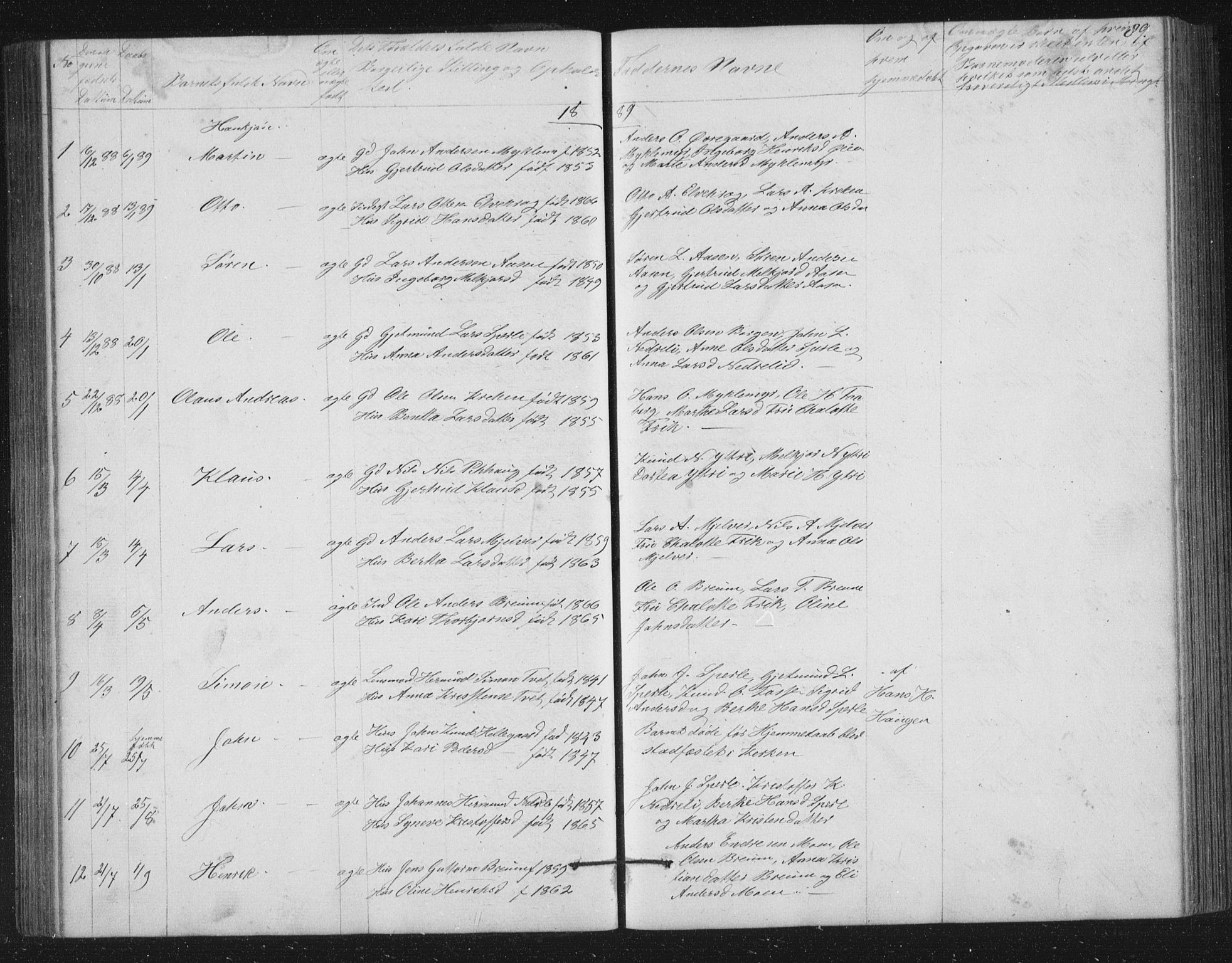 Jostedal sokneprestembete, AV/SAB-A-80601/H/Hab/Haba/L0001: Parish register (copy) no. A 1, 1861-1906, p. 89