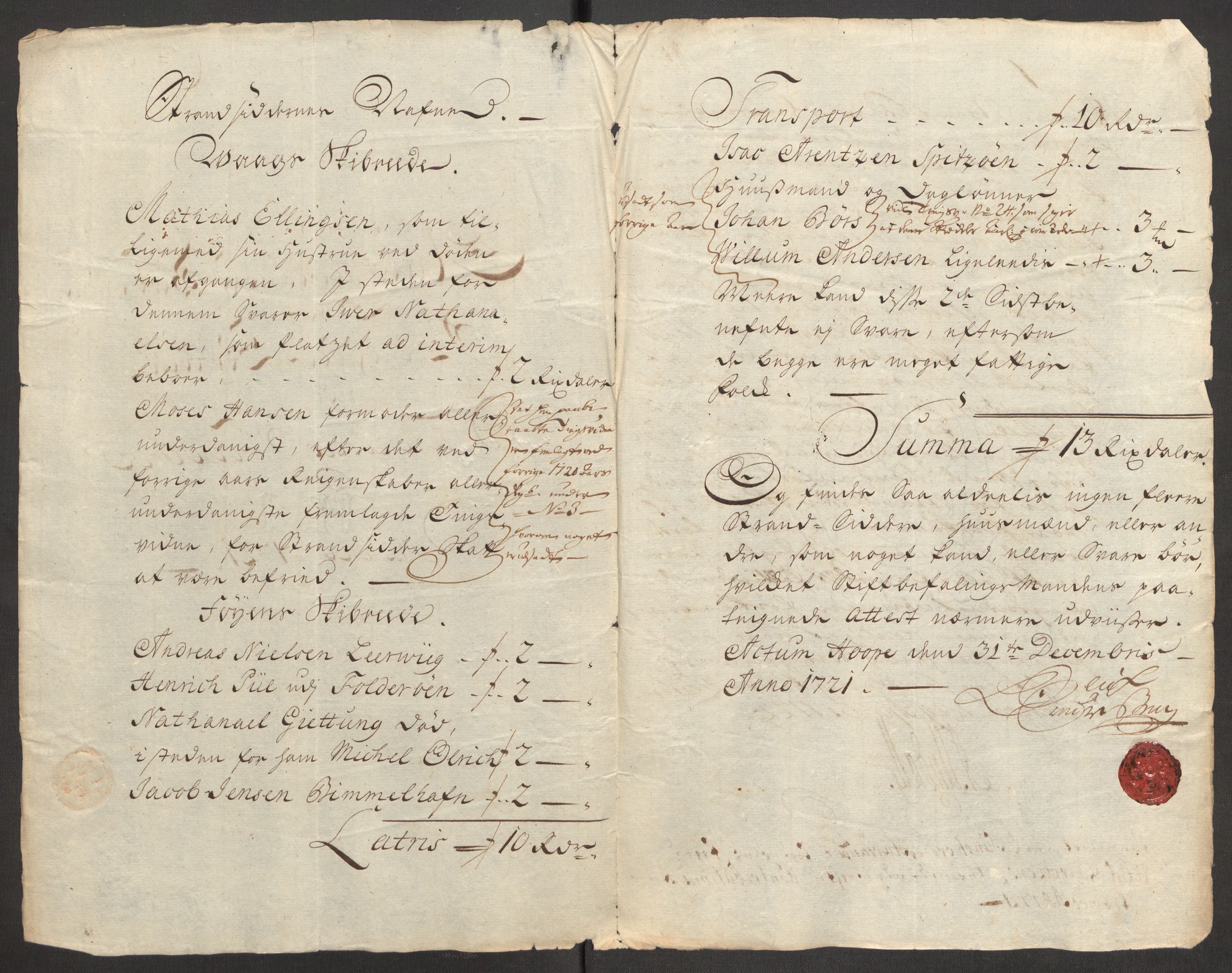 Rentekammeret inntil 1814, Reviderte regnskaper, Fogderegnskap, RA/EA-4092/R48/L3000: Fogderegnskap Sunnhordland og Hardanger, 1721, p. 74