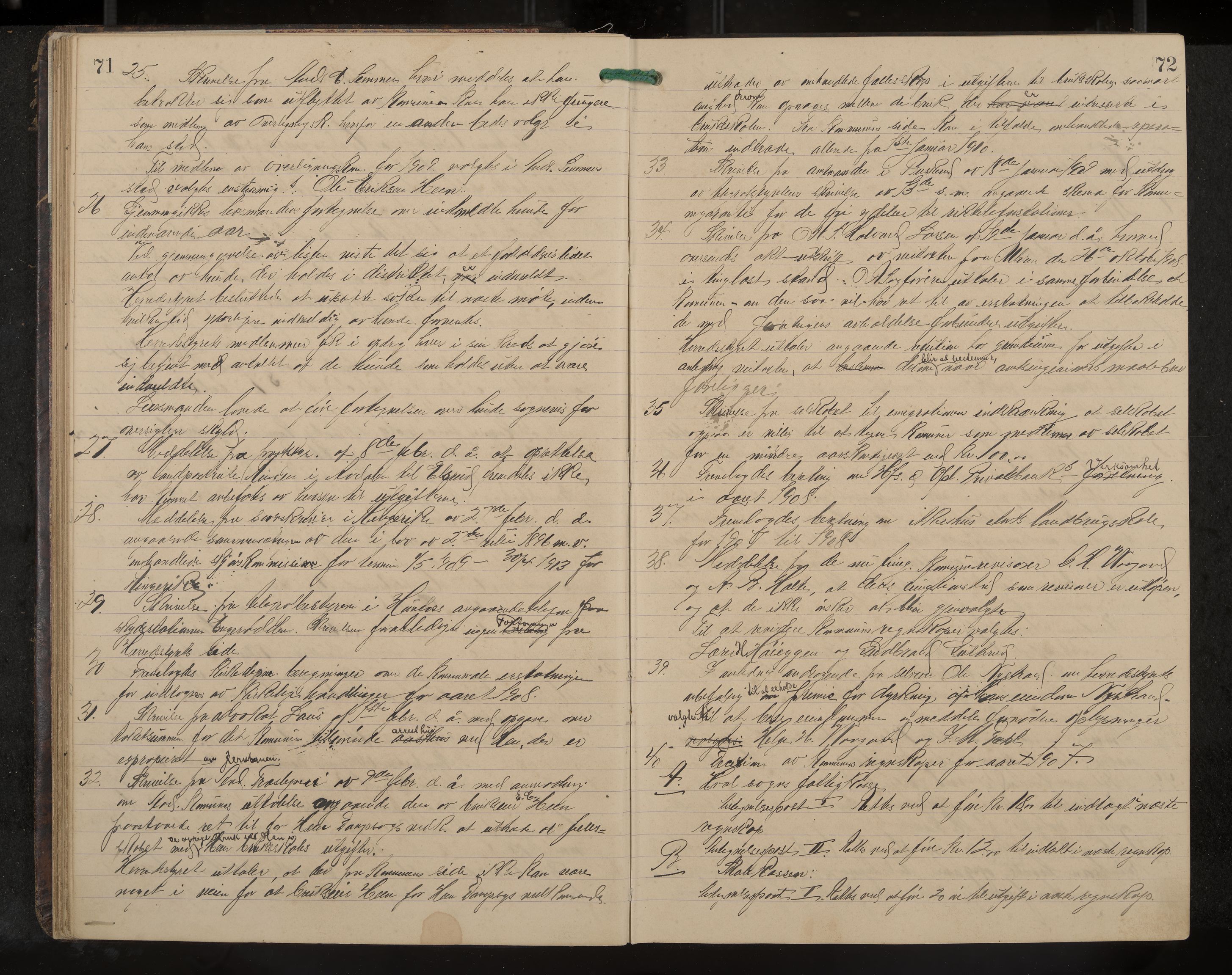 Ådal formannskap og sentraladministrasjon, IKAK/0614021/A/Aa/L0003: Møtebok, 1907-1914, p. 71-72