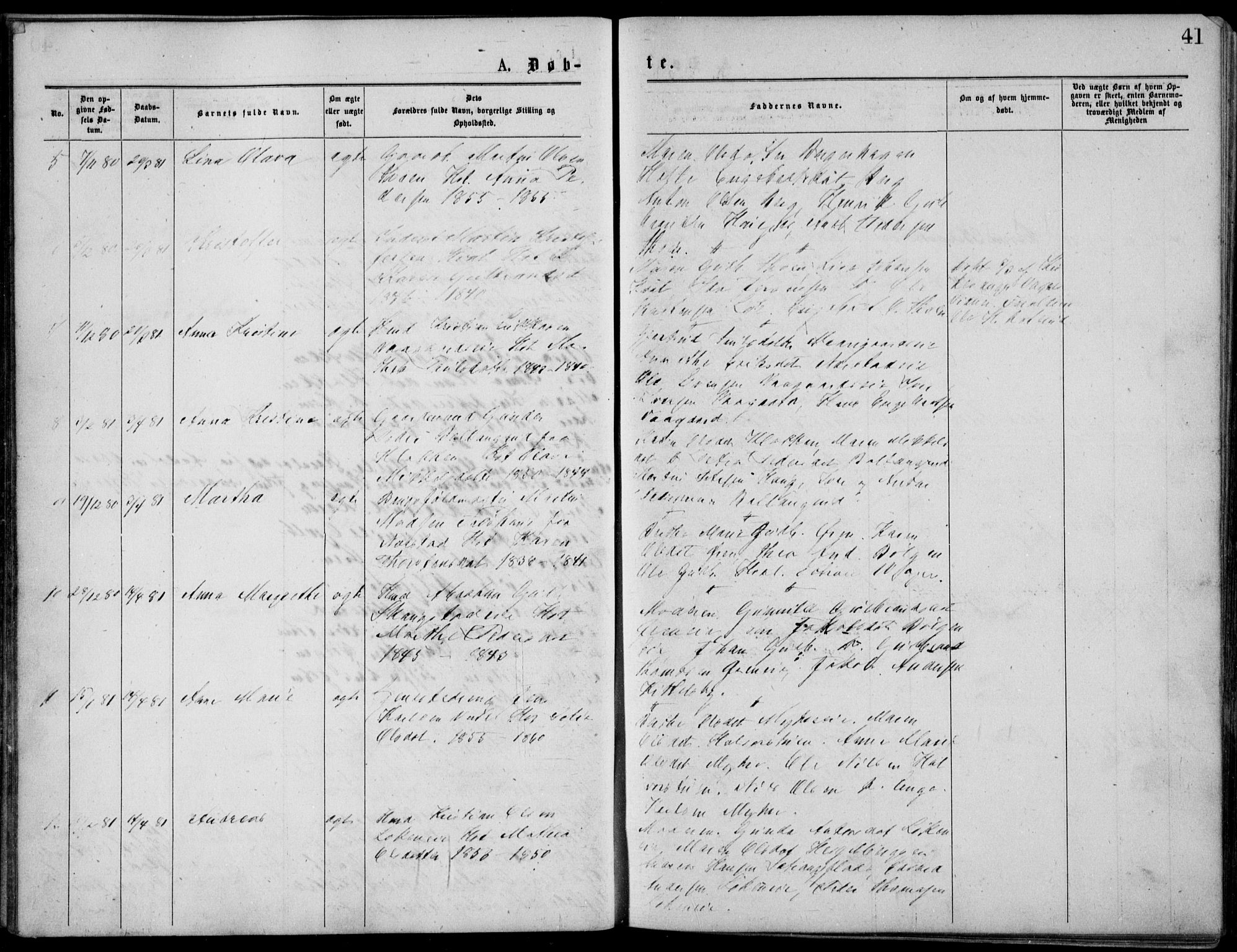 Norderhov kirkebøker, AV/SAKO-A-237/G/Gb/L0001: Parish register (copy) no. II 1, 1876-1899, p. 41