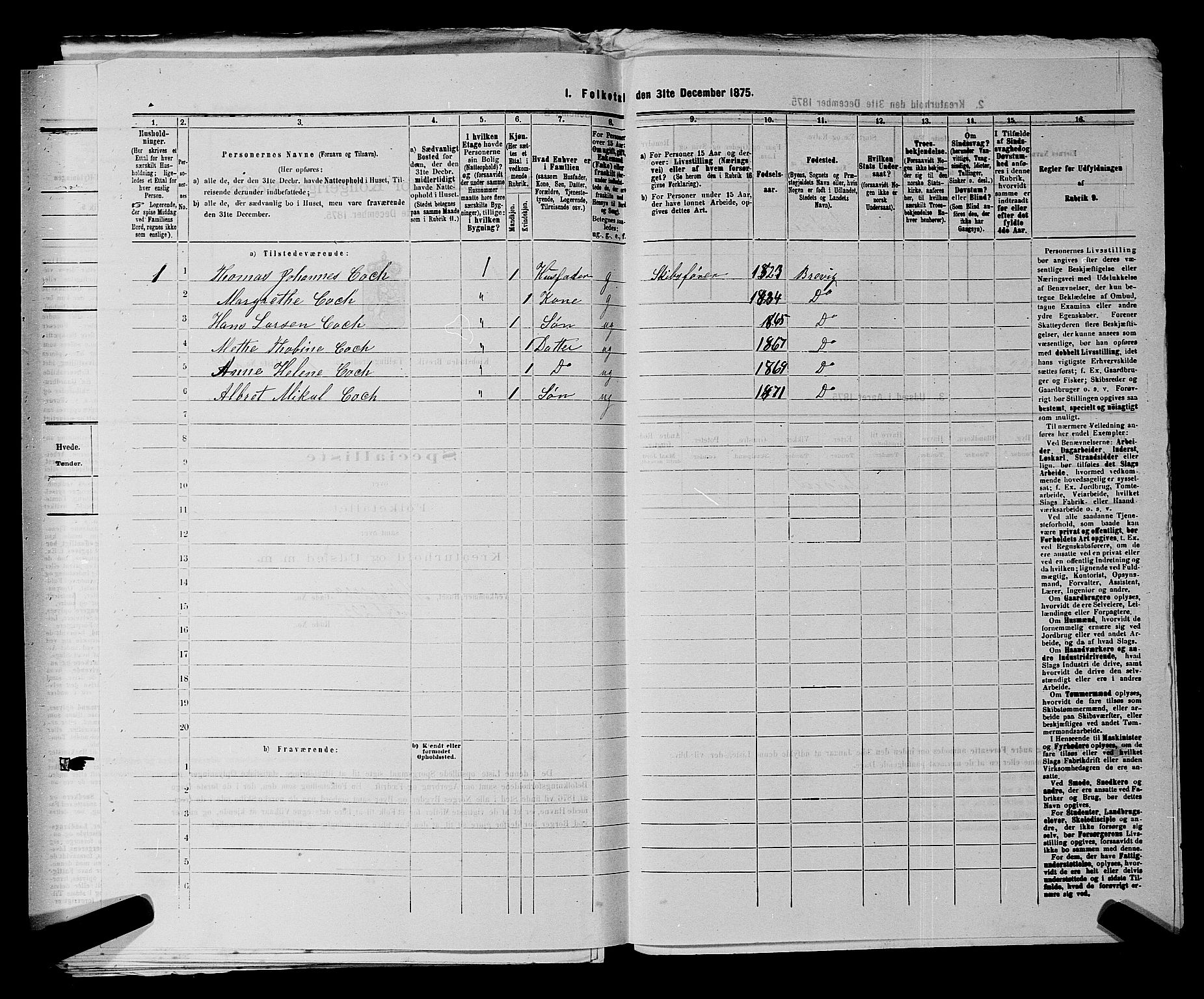 SAKO, 1875 census for 0804P Brevik, 1875, p. 510