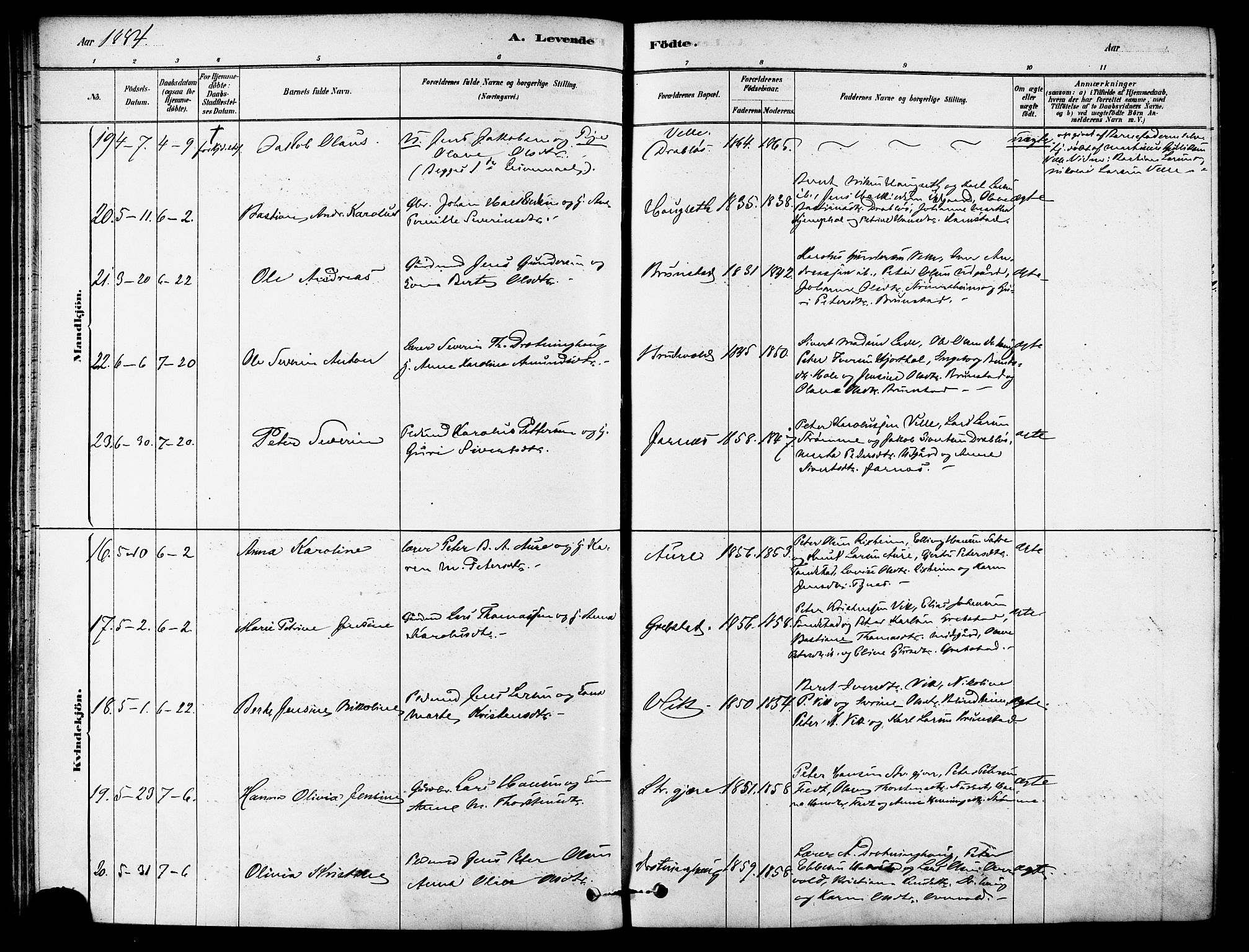 Ministerialprotokoller, klokkerbøker og fødselsregistre - Møre og Romsdal, AV/SAT-A-1454/523/L0334: Parish register (official) no. 523A01, 1878-1891