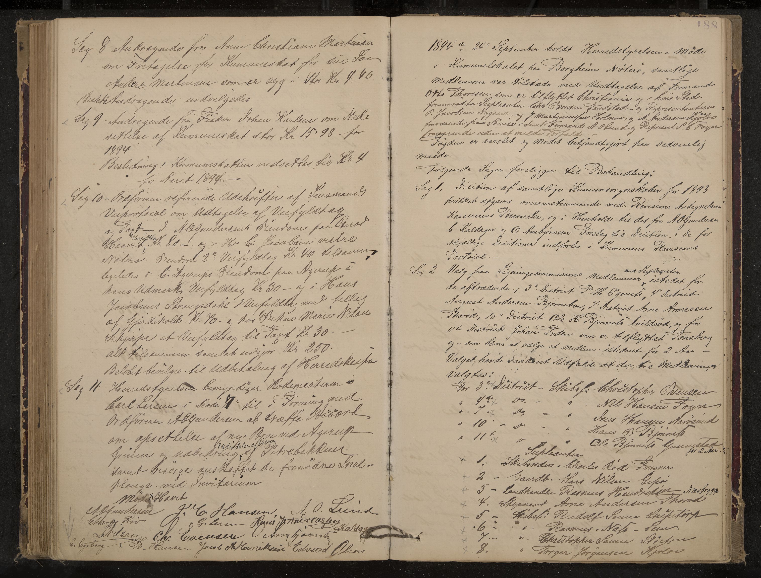 Nøtterøy formannskap og sentraladministrasjon, IKAK/0722021-1/A/Aa/L0004: Møtebok, 1887-1896, p. 188