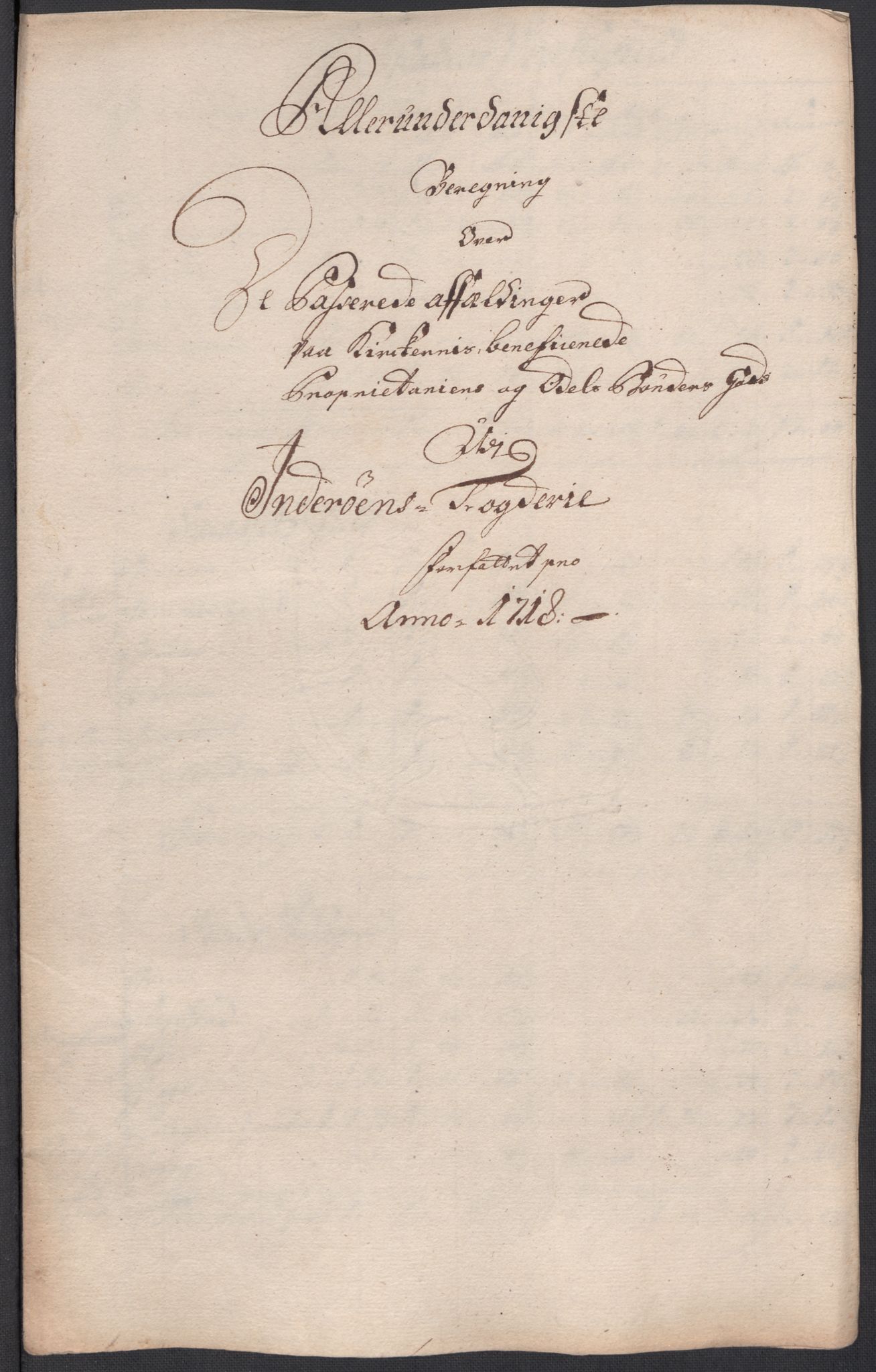 Rentekammeret inntil 1814, Reviderte regnskaper, Fogderegnskap, AV/RA-EA-4092/R63/L4326: Fogderegnskap Inderøy, 1718, p. 259