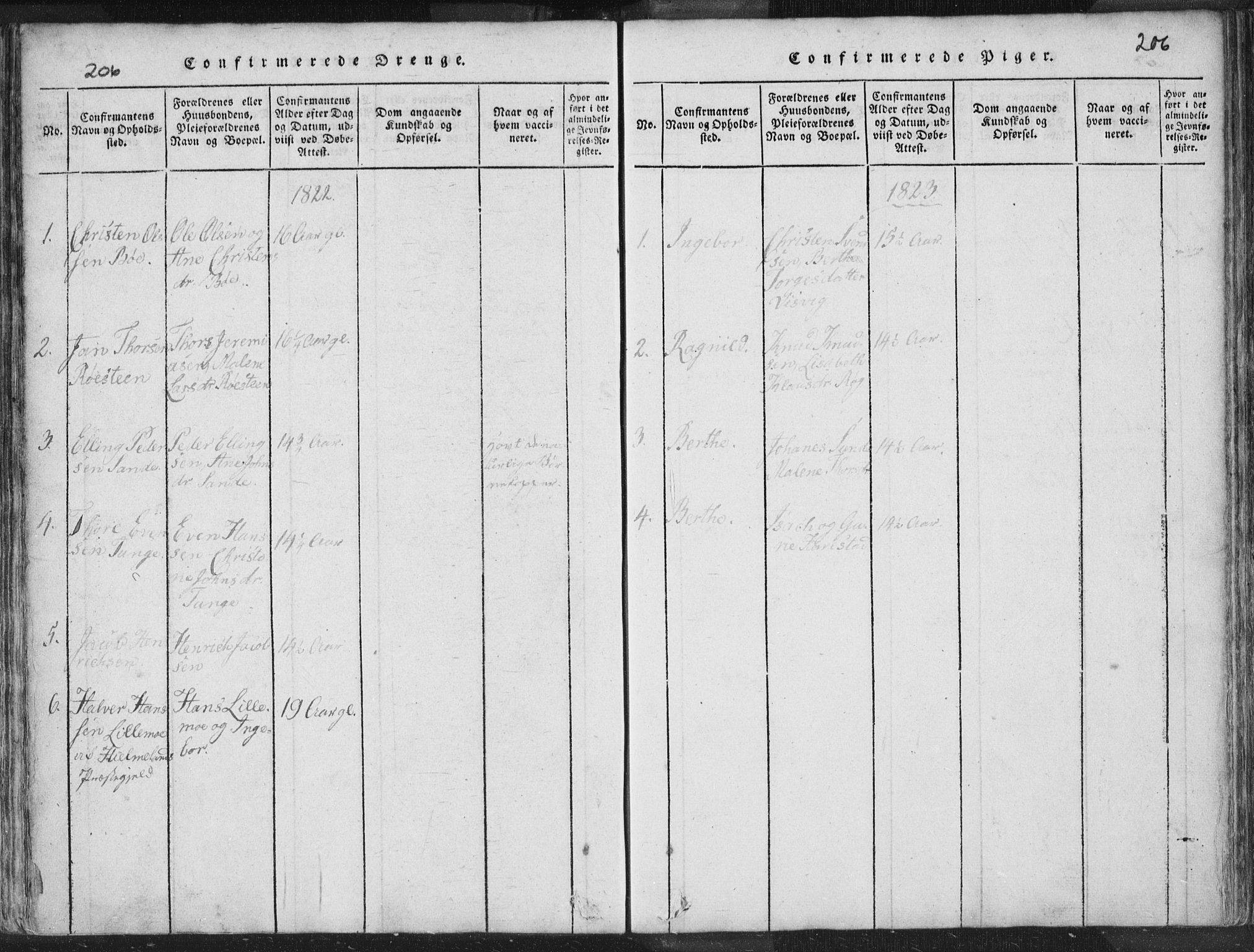 Hetland sokneprestkontor, SAST/A-101826/30/30BA/L0001: Parish register (official) no. A 1, 1816-1856, p. 206