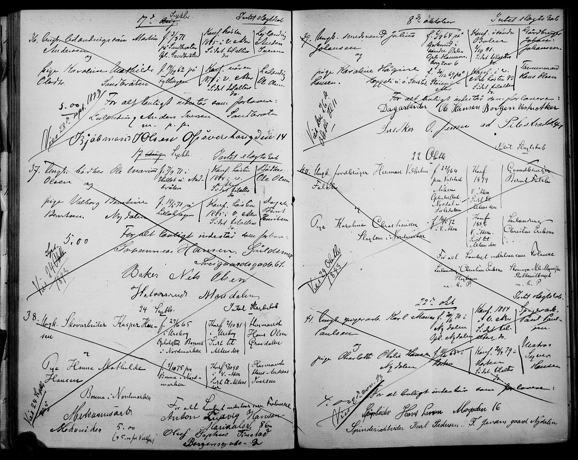 Vestre Aker prestekontor Kirkebøker, AV/SAO-A-10025/H/Ha/L0002: Banns register no. 2, 1878-1898