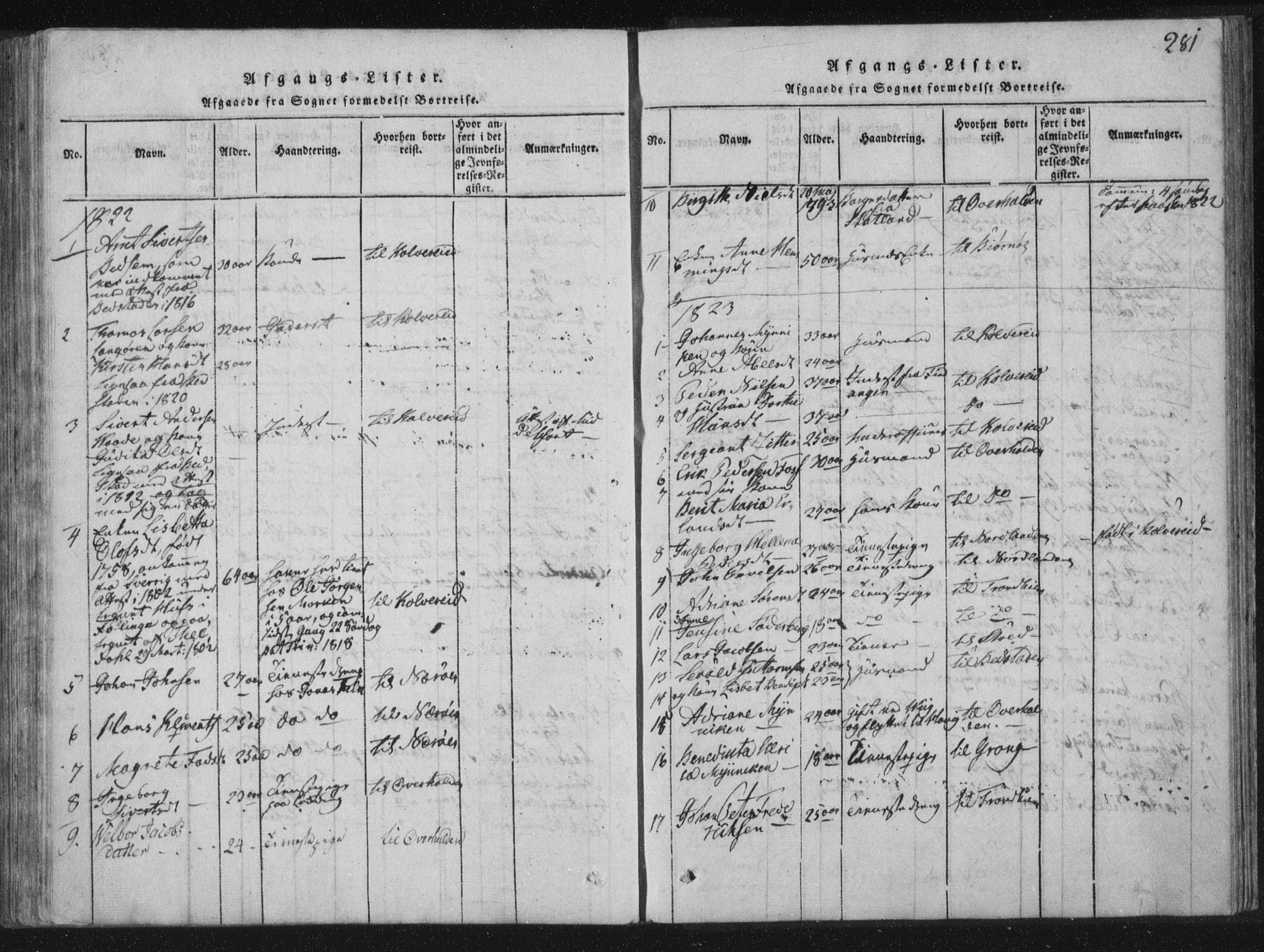 Ministerialprotokoller, klokkerbøker og fødselsregistre - Nord-Trøndelag, SAT/A-1458/773/L0609: Parish register (official) no. 773A03 /1, 1815-1830, p. 281