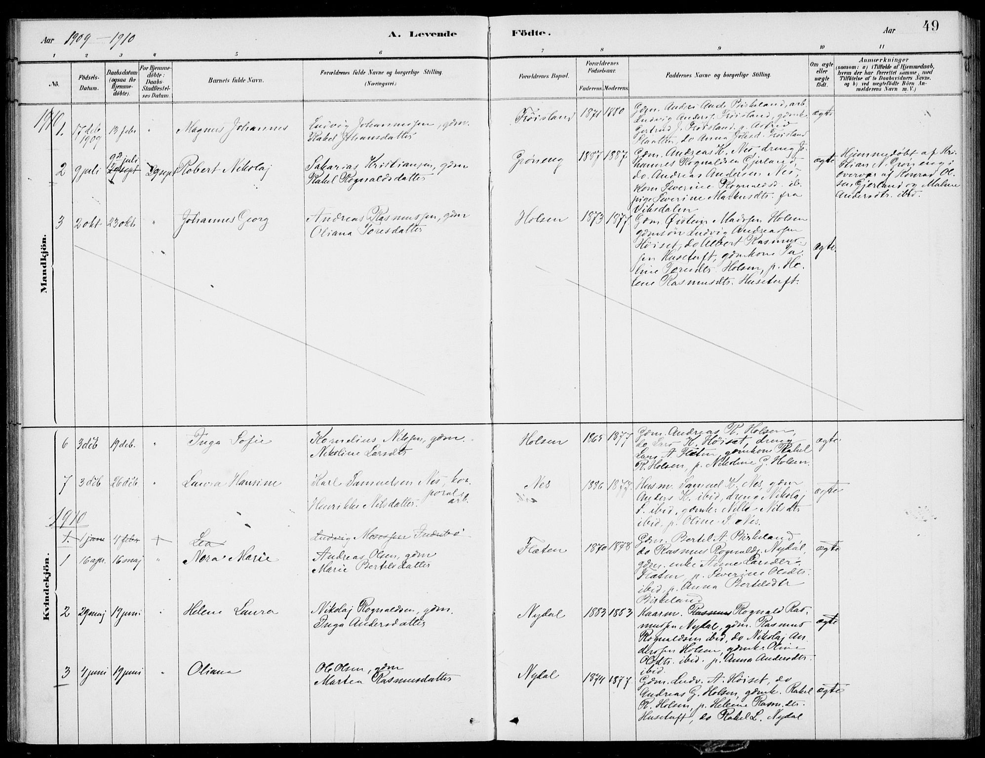 Førde sokneprestembete, SAB/A-79901/H/Haa/Haac/L0001: Parish register (official) no. C  1, 1881-1920, p. 49