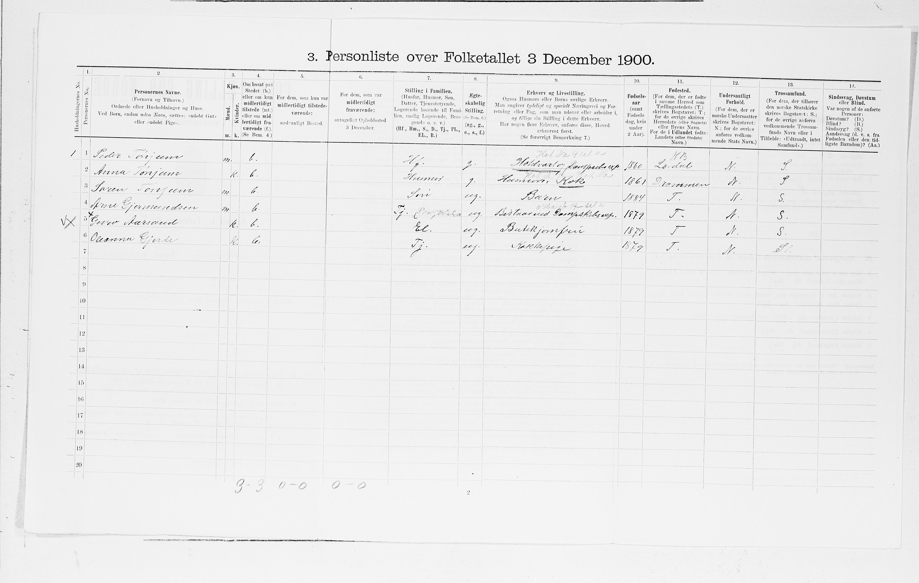 SAB, 1900 census for Strandebarm og Varaldsøy, 1900, p. 399