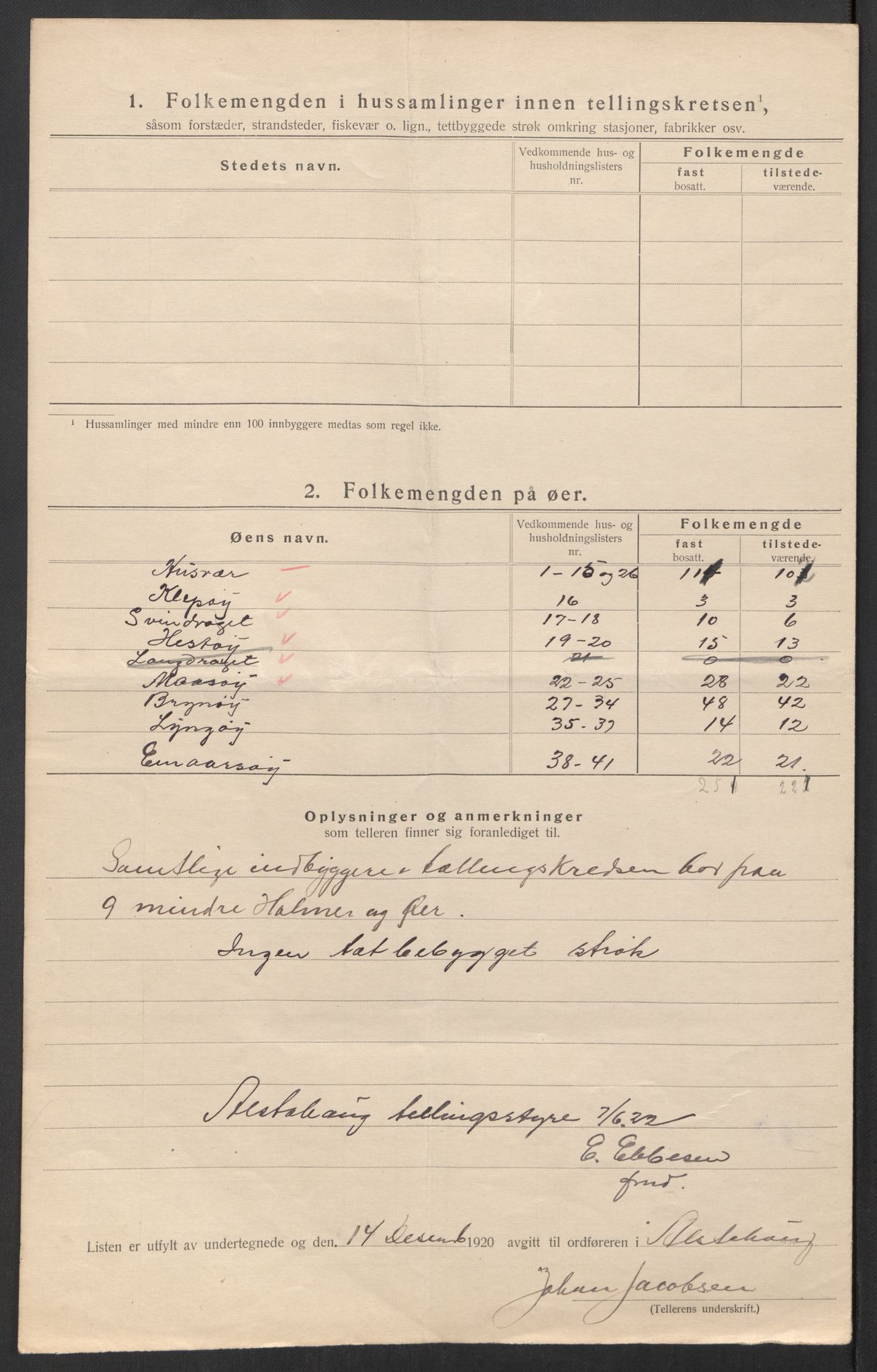 SAT, 1920 census for Alstahaug, 1920, p. 24