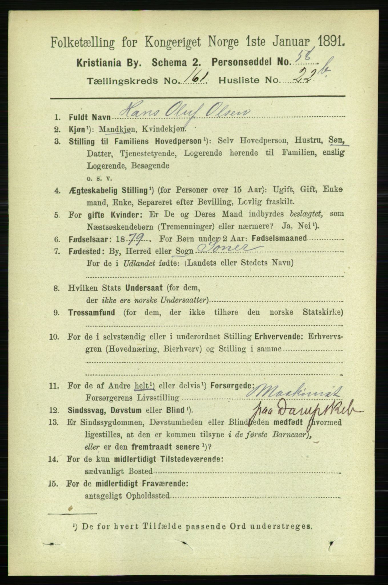 RA, 1891 census for 0301 Kristiania, 1891, p. 92358