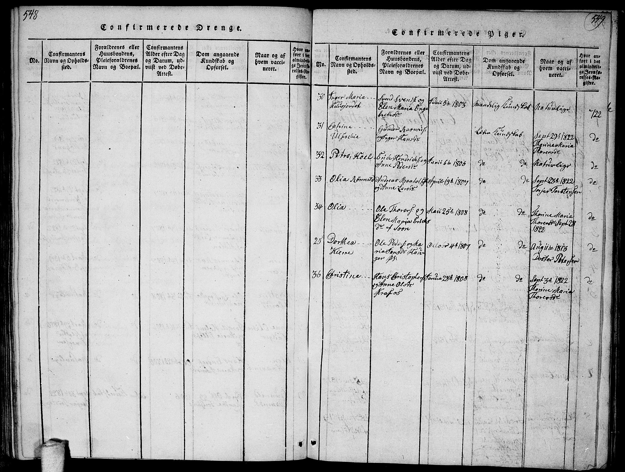 Vestby prestekontor Kirkebøker, AV/SAO-A-10893/F/Fa/L0005: Parish register (official) no. I 5, 1814-1827, p. 548-549