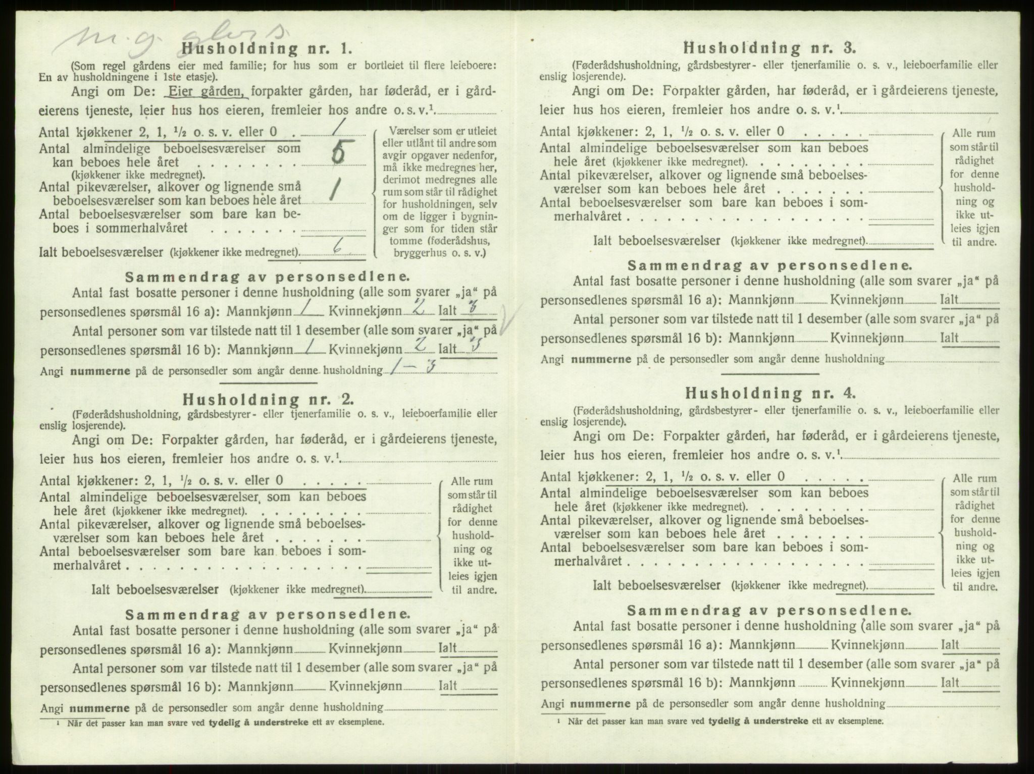 SAO, 1920 census for Berg, 1920, p. 1816