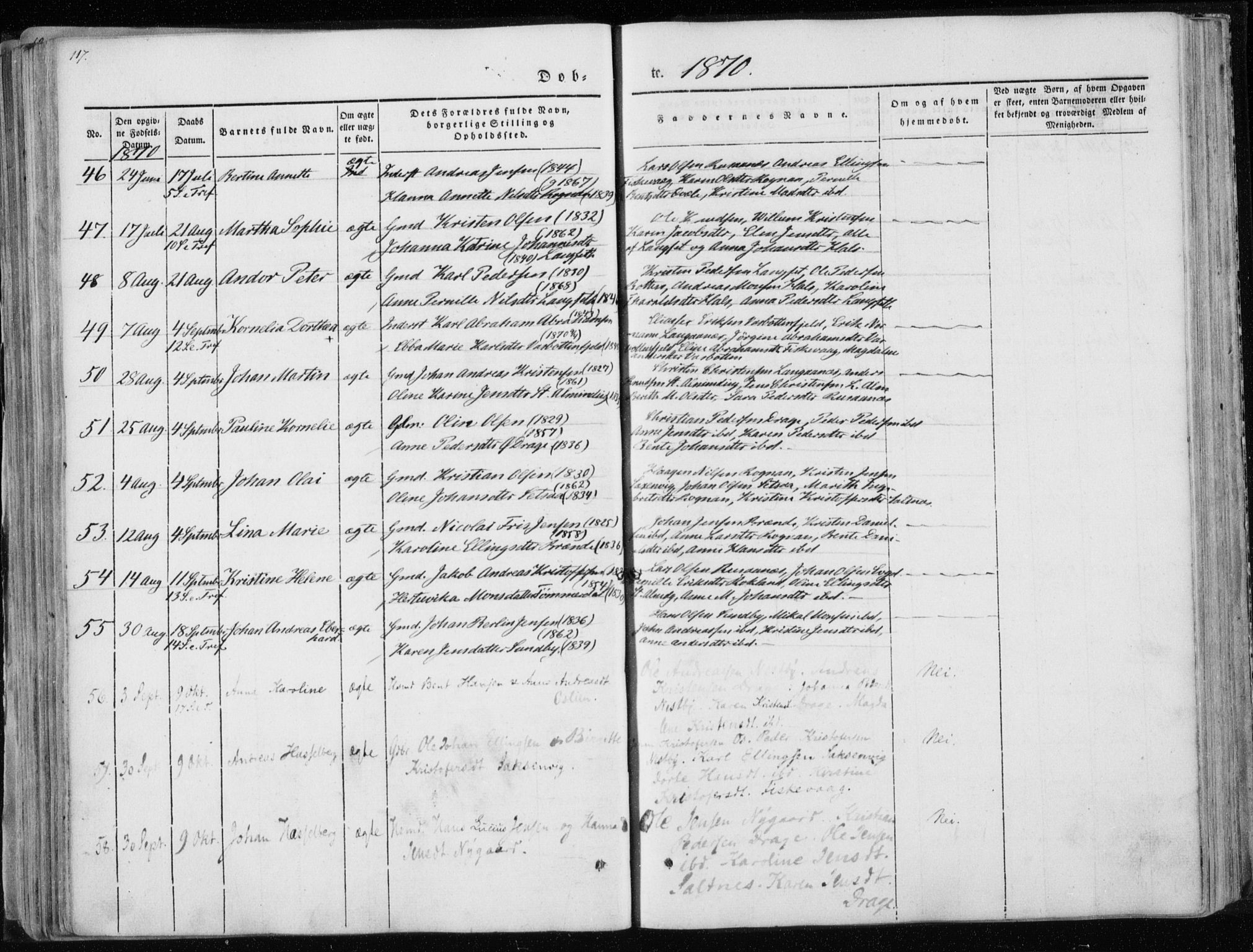 Ministerialprotokoller, klokkerbøker og fødselsregistre - Nordland, AV/SAT-A-1459/847/L0666: Parish register (official) no. 847A06, 1842-1871, p. 117