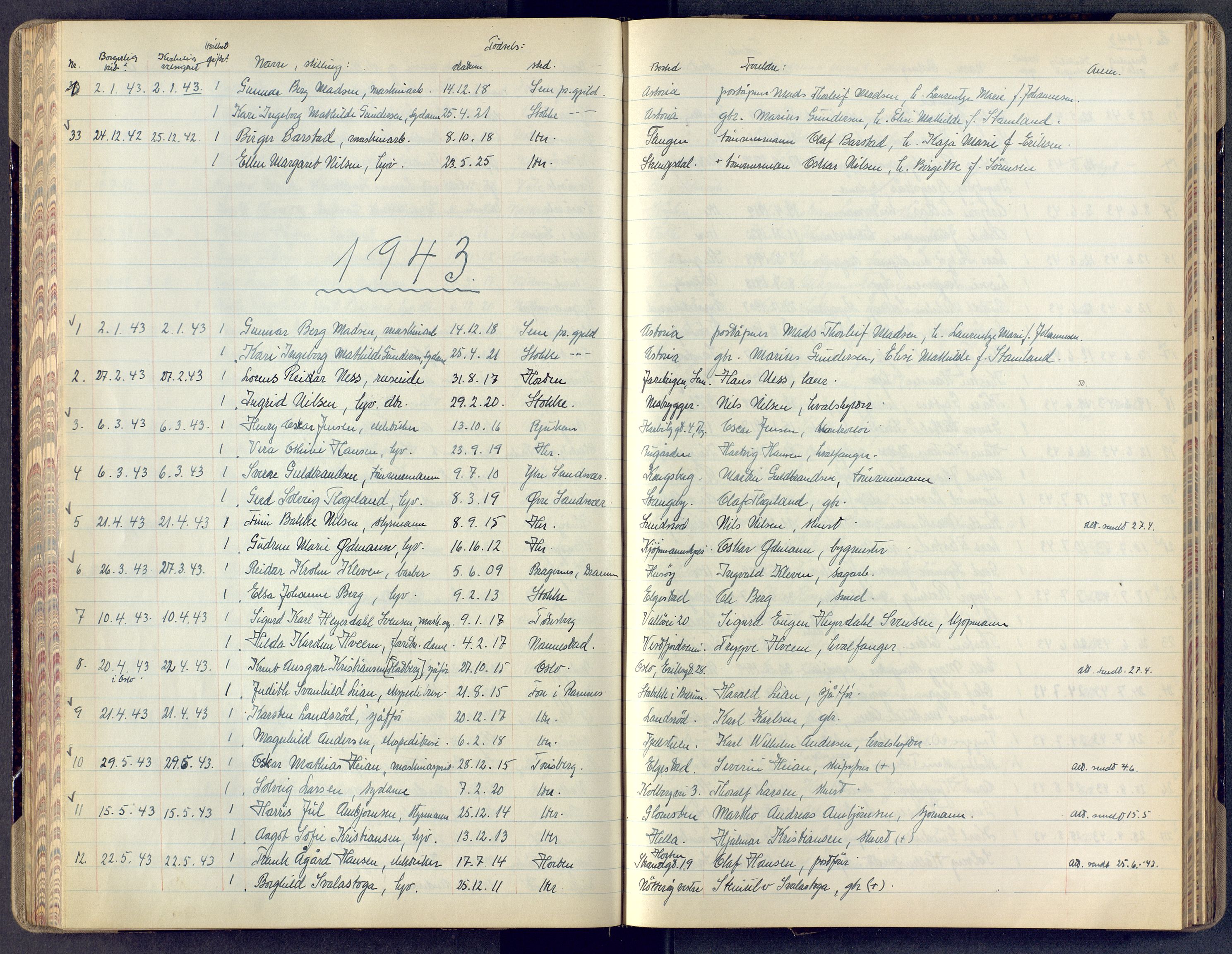 Nøtterøy kirkebøker, SAKO/A-354/F/Fa/L0013: Parish register (official) no. I 13, 1942-1945