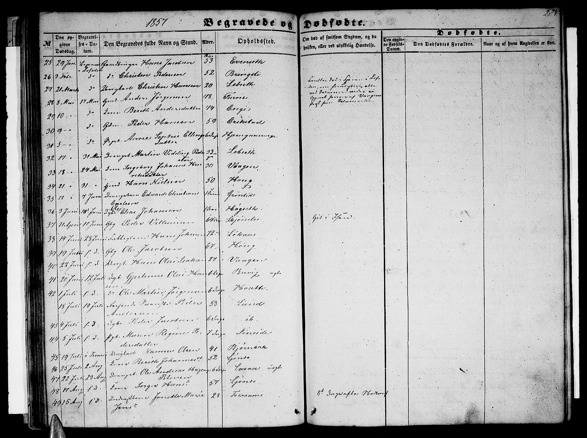 Ministerialprotokoller, klokkerbøker og fødselsregistre - Nordland, AV/SAT-A-1459/852/L0753: Parish register (copy) no. 852C04, 1856-1877, p. 284