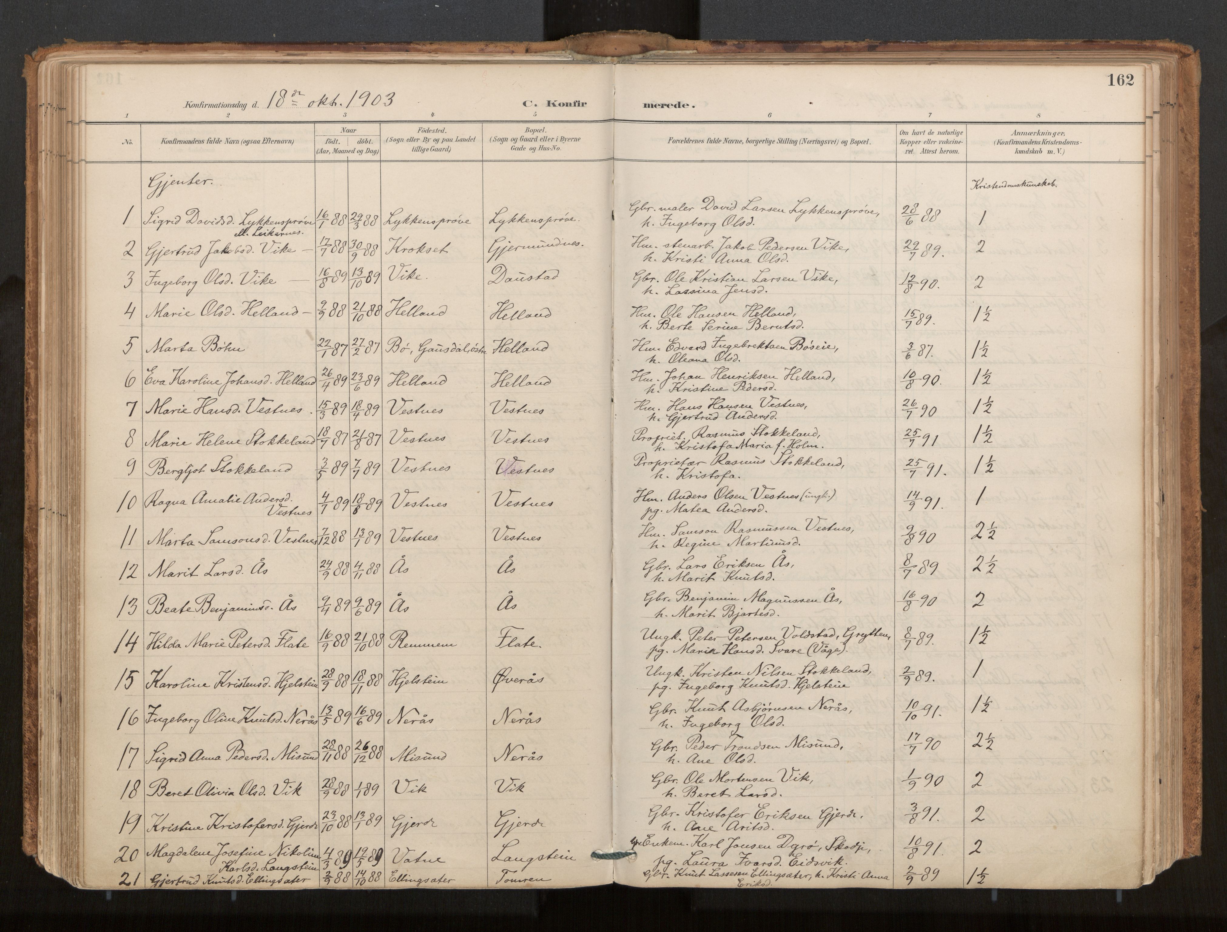 Ministerialprotokoller, klokkerbøker og fødselsregistre - Møre og Romsdal, AV/SAT-A-1454/539/L0531: Parish register (official) no. 539A04, 1887-1913, p. 162