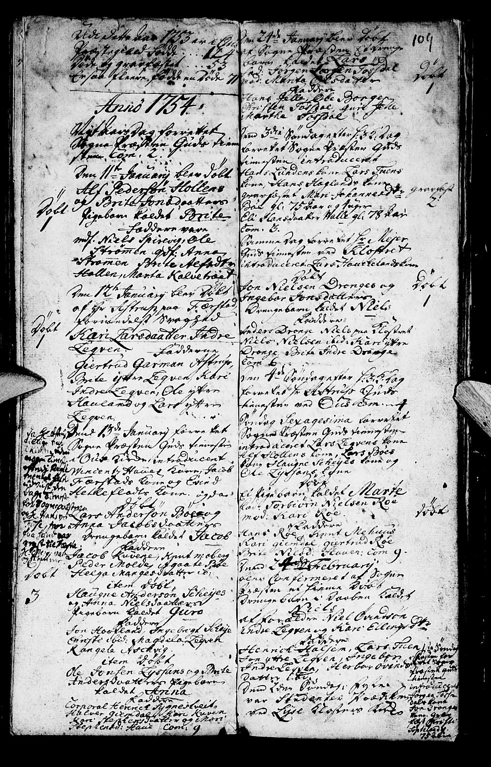 Os sokneprestembete, SAB/A-99929: Parish register (official) no. A 2, 1723-1758, p. 109