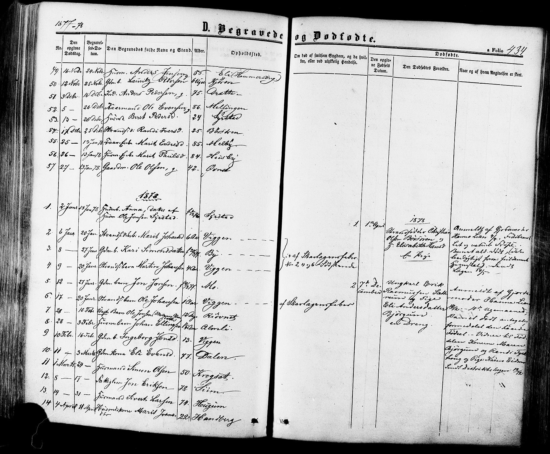 Ministerialprotokoller, klokkerbøker og fødselsregistre - Sør-Trøndelag, SAT/A-1456/665/L0772: Parish register (official) no. 665A07, 1856-1878, p. 434
