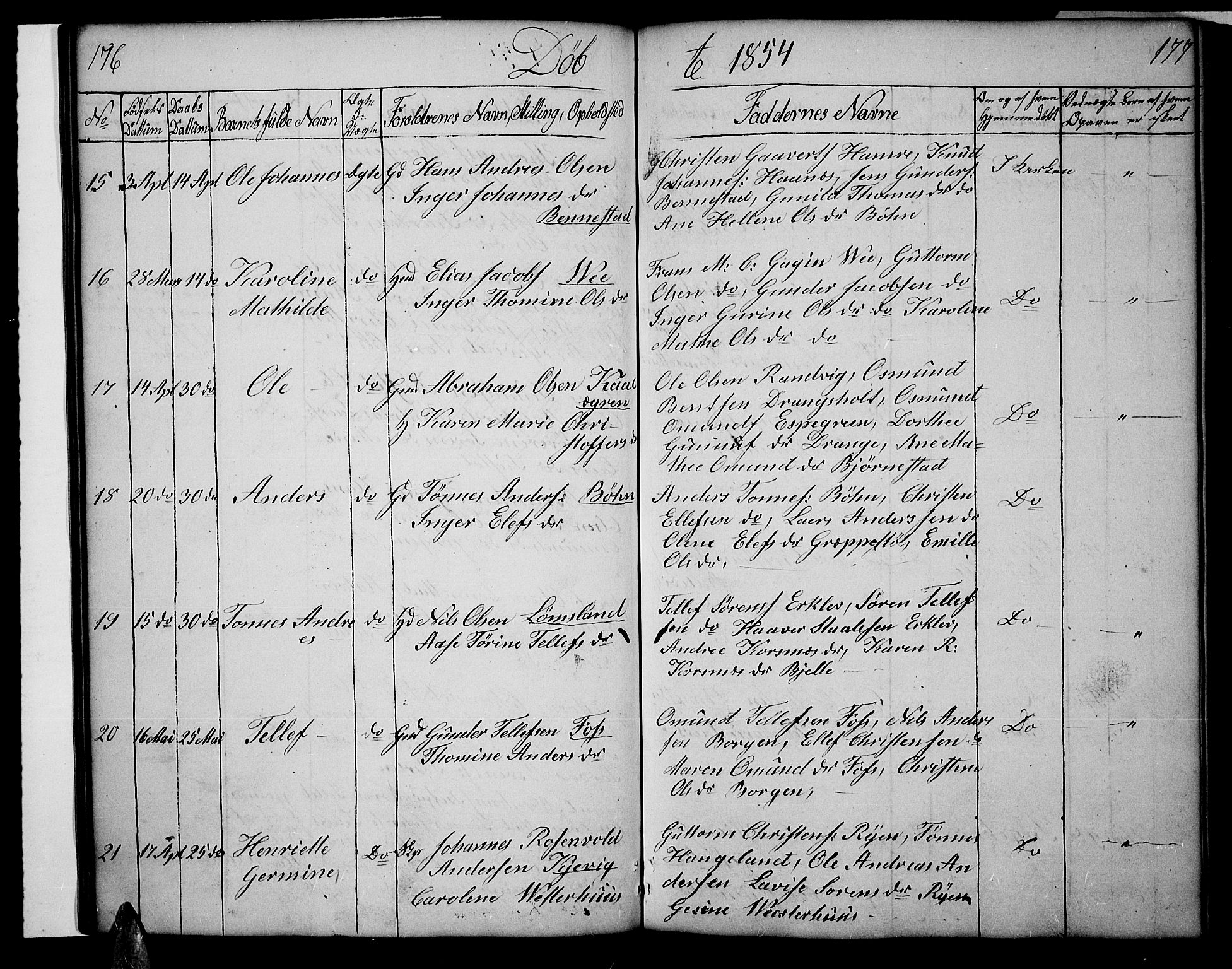 Tveit sokneprestkontor, AV/SAK-1111-0043/F/Fb/L0002: Parish register (copy) no. B 2, 1835-1854, p. 176-177