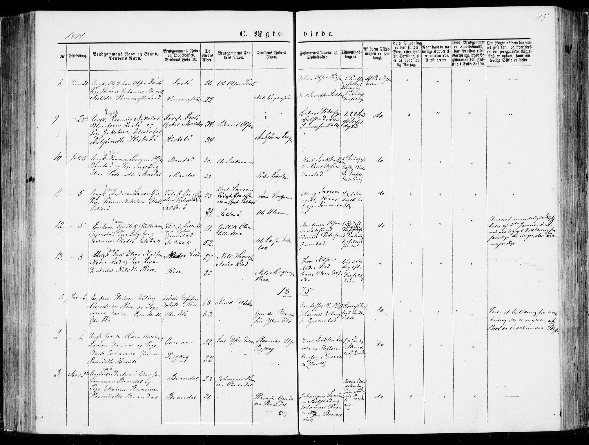 Ministerialprotokoller, klokkerbøker og fødselsregistre - Møre og Romsdal, SAT/A-1454/510/L0121: Parish register (official) no. 510A01, 1848-1877, p. 185
