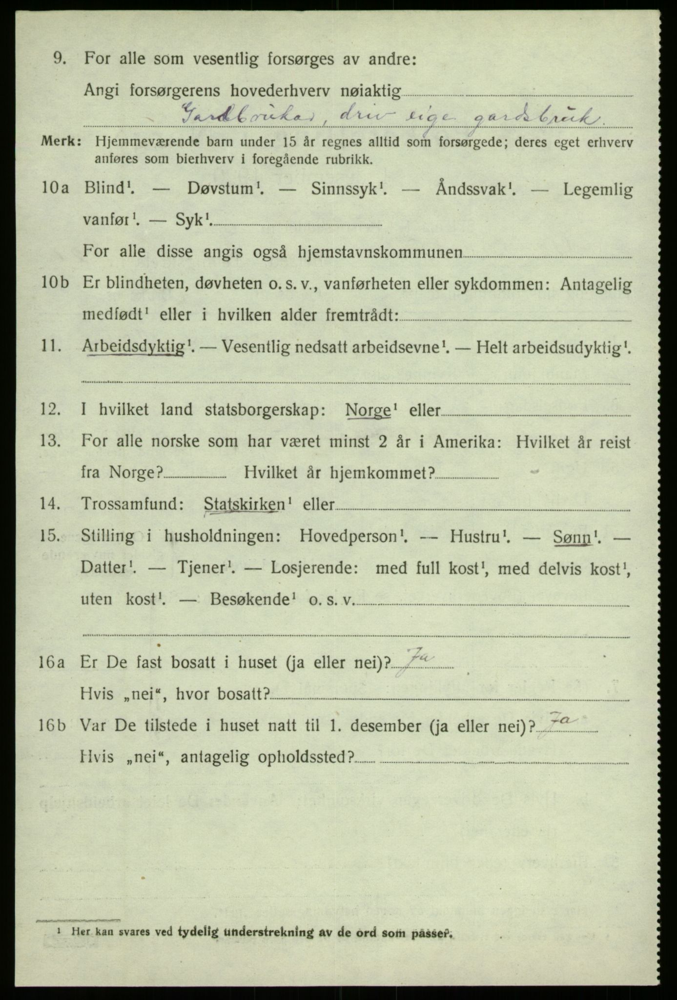 SAB, 1920 census for Sogndal, 1920, p. 7514