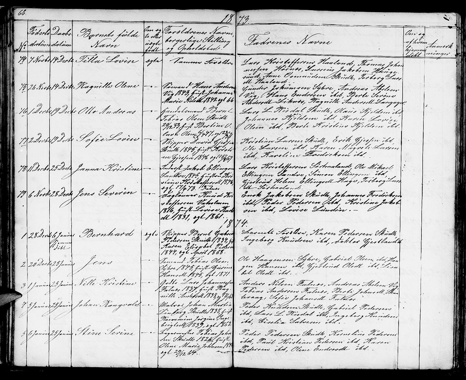 Skudenes sokneprestkontor, SAST/A -101849/H/Ha/Hab/L0004: Parish register (copy) no. B 4, 1865-1884, p. 66