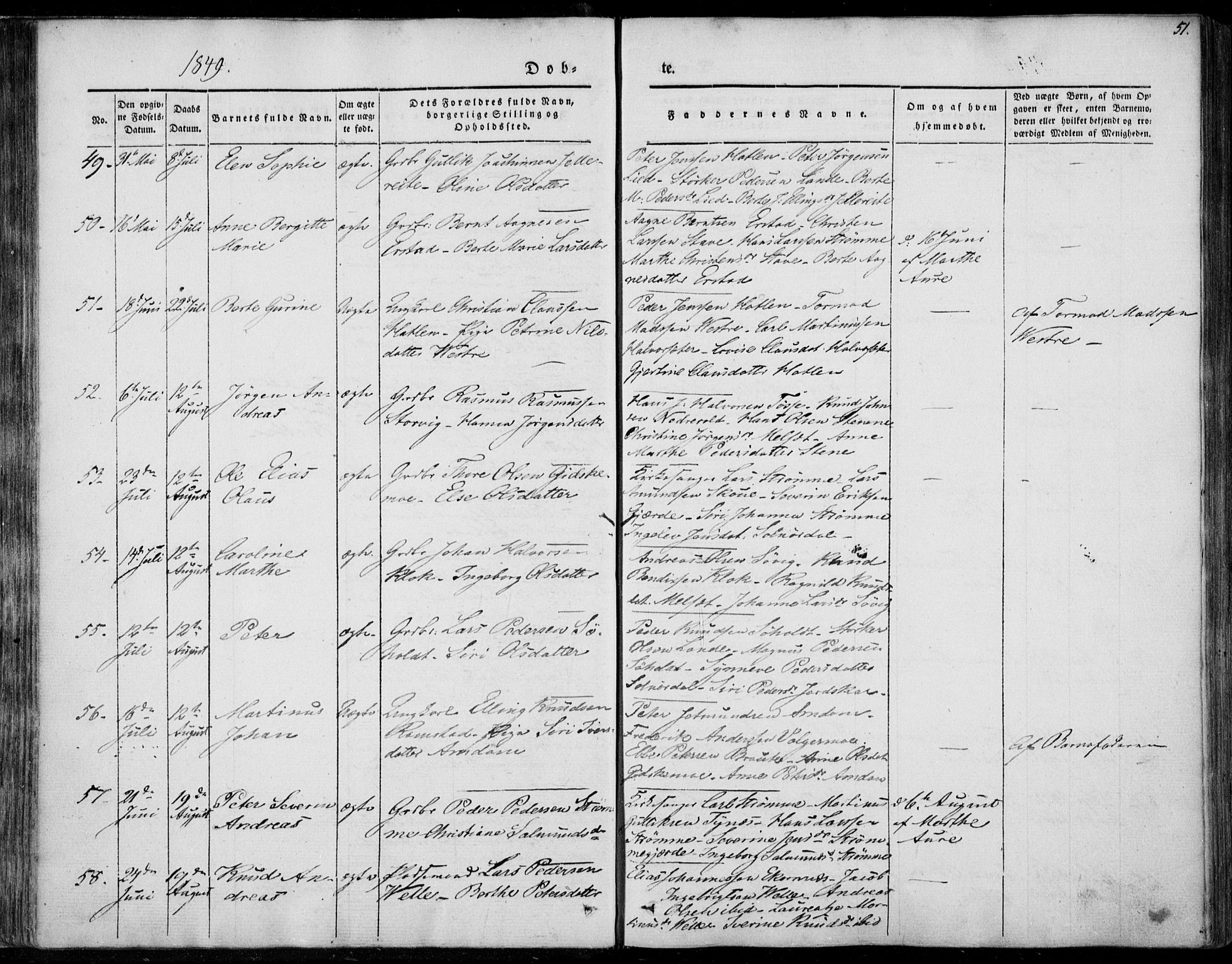 Ministerialprotokoller, klokkerbøker og fødselsregistre - Møre og Romsdal, SAT/A-1454/522/L0312: Parish register (official) no. 522A07, 1843-1851, p. 51