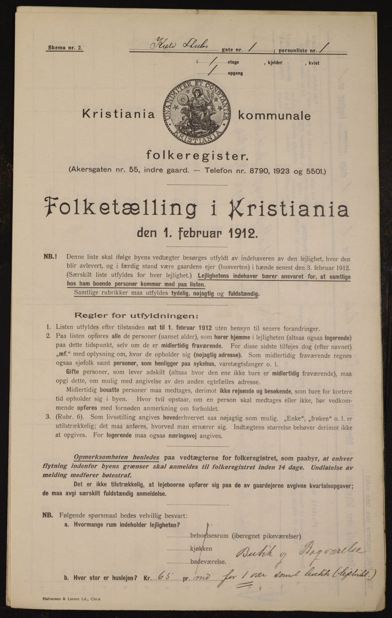 OBA, Municipal Census 1912 for Kristiania, 1912, p. 51725