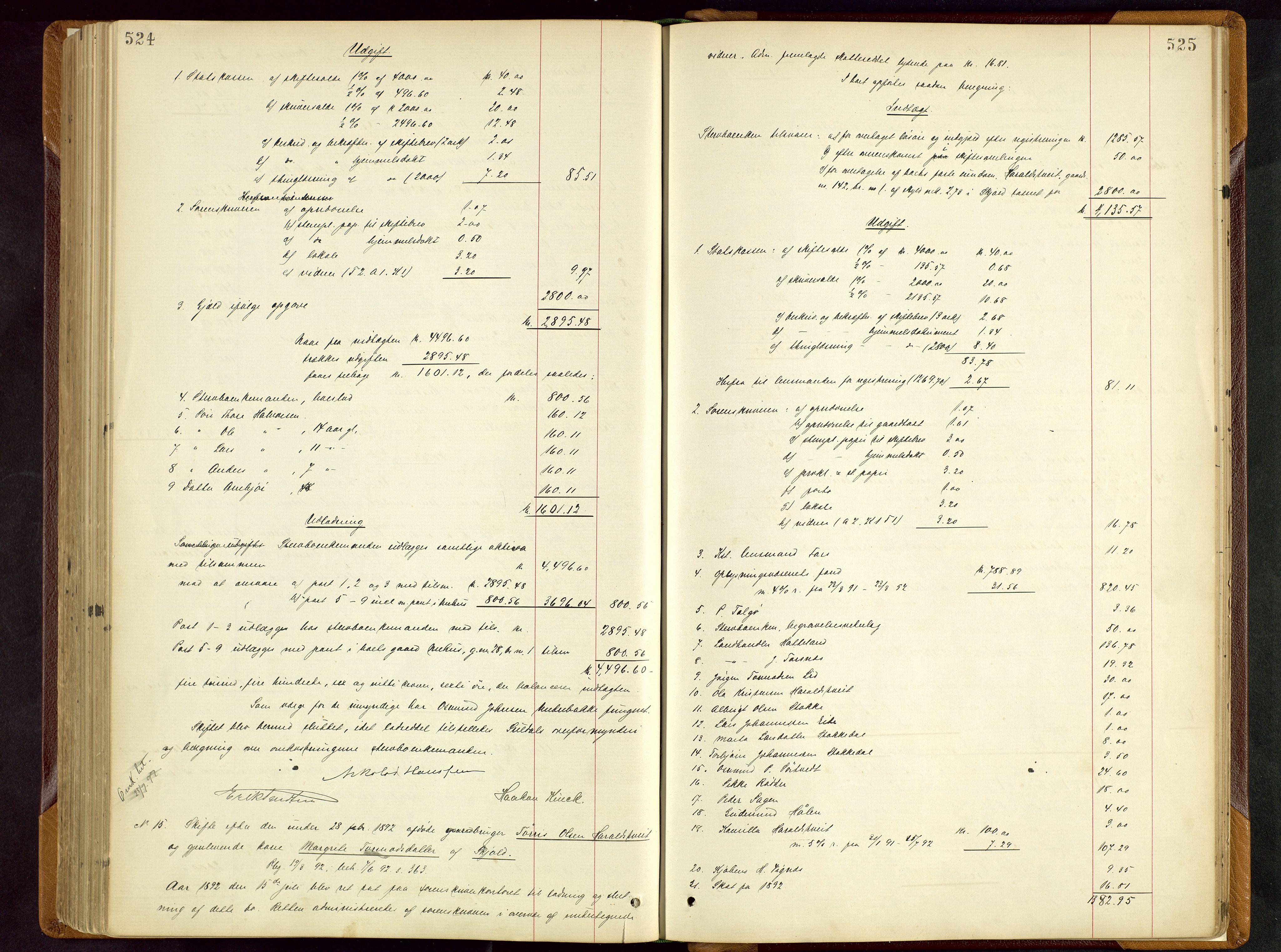 Ryfylke tingrett, AV/SAST-A-100055/001/IV/IVD/L0028: Skifteprotokoll, register i protokollen, 1885-1893, p. 524-525