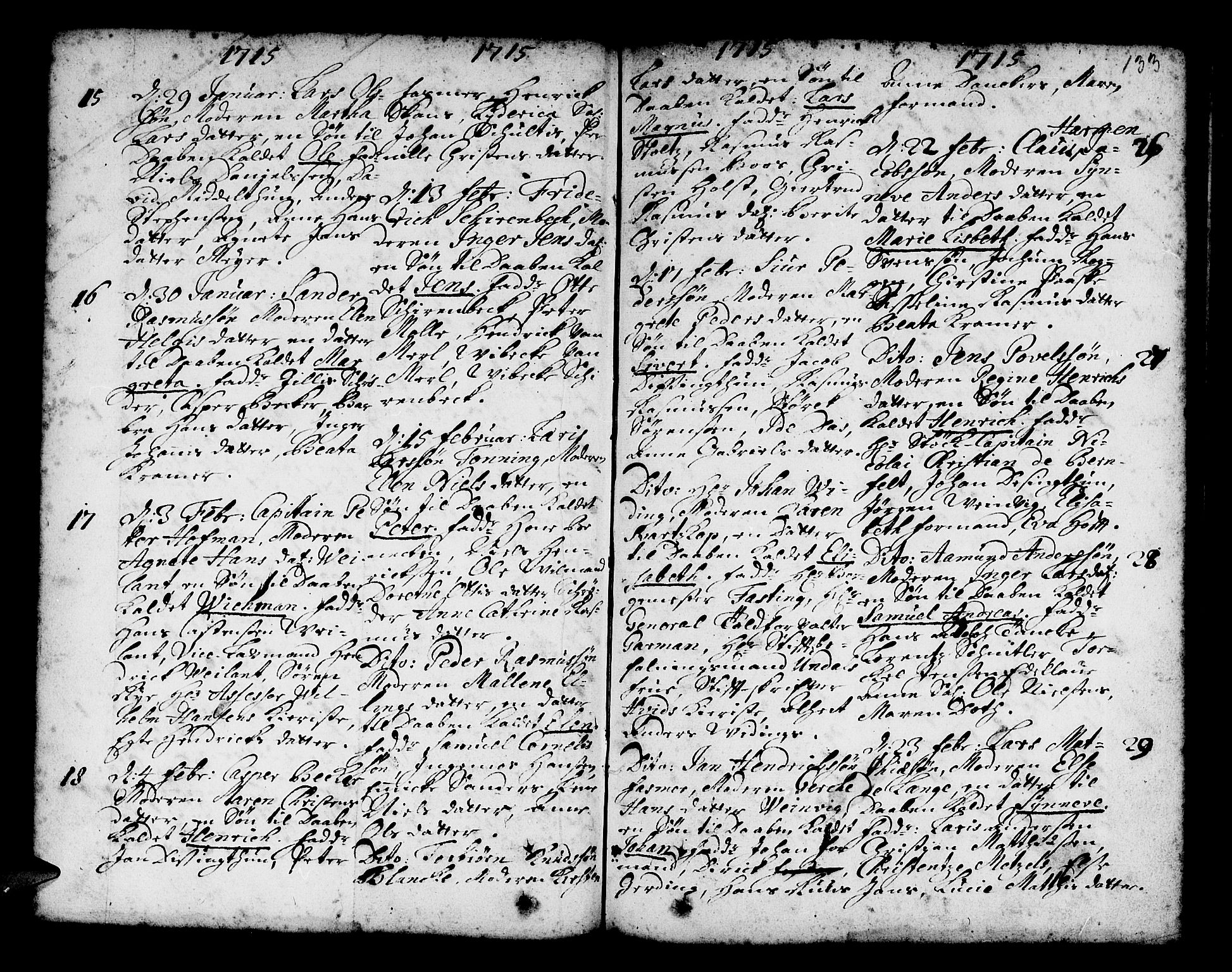 Nykirken Sokneprestembete, AV/SAB-A-77101/H/Haa/L0002: Parish register (official) no. A 2, 1700-1723, p. 133