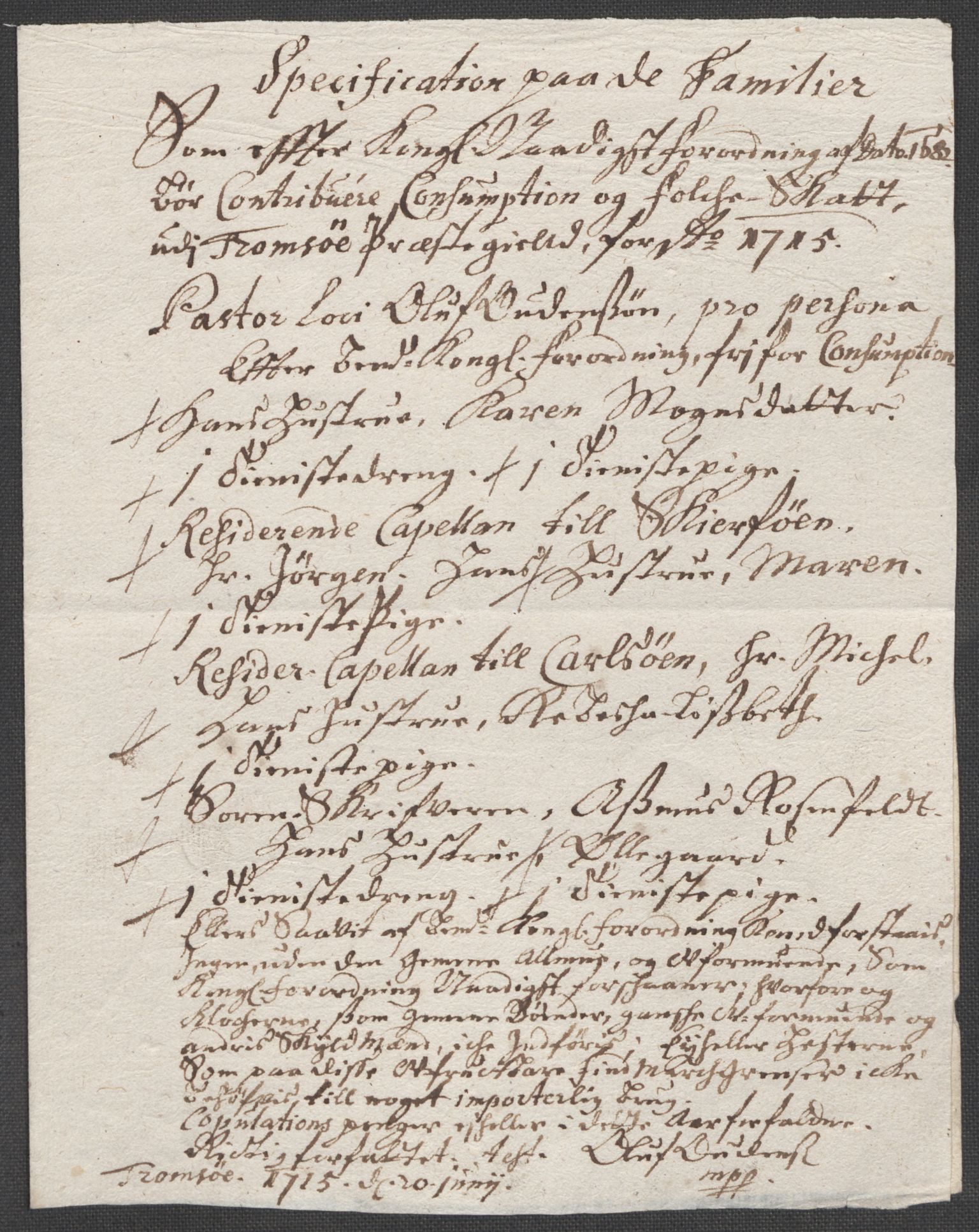 Rentekammeret inntil 1814, Reviderte regnskaper, Fogderegnskap, RA/EA-4092/R68/L4761: Fogderegnskap Senja og Troms, 1715, p. 99