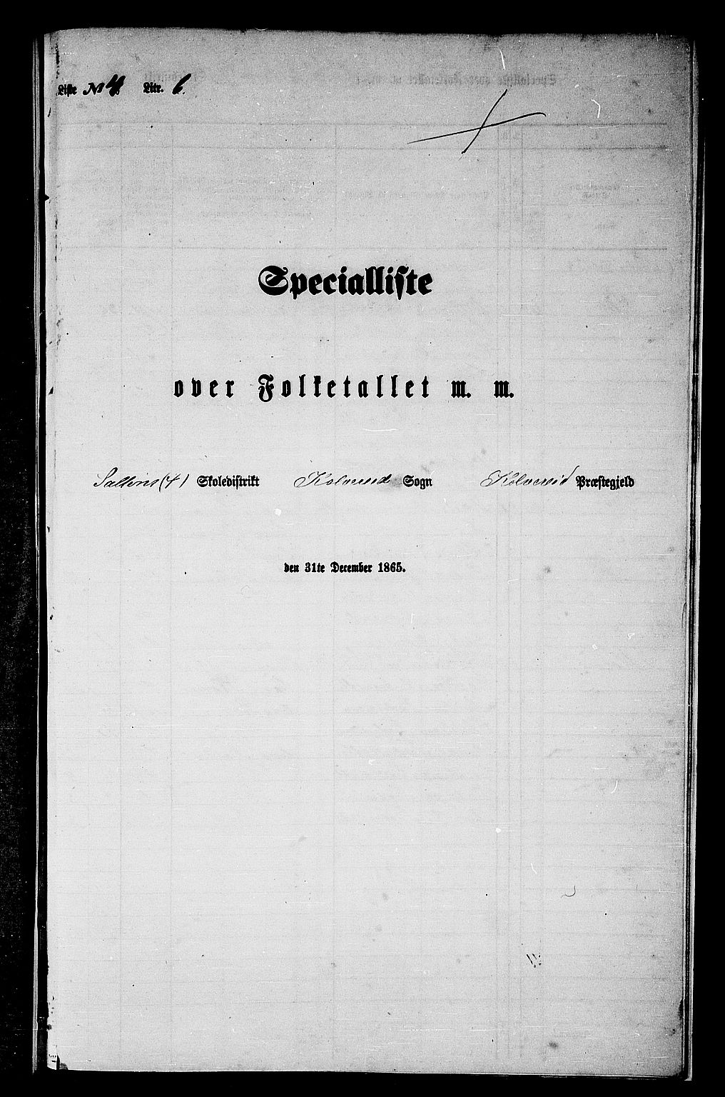 RA, 1865 census for Kolvereid, 1865, p. 91