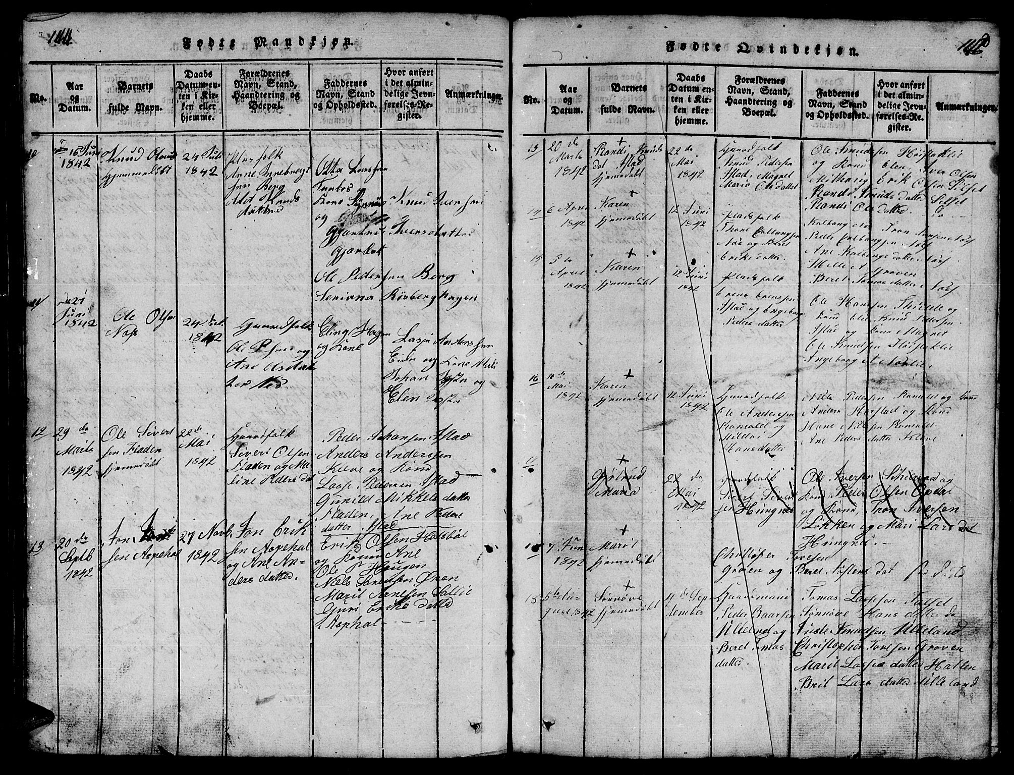 Ministerialprotokoller, klokkerbøker og fødselsregistre - Møre og Romsdal, AV/SAT-A-1454/557/L0683: Parish register (copy) no. 557C01, 1818-1862, p. 144-145