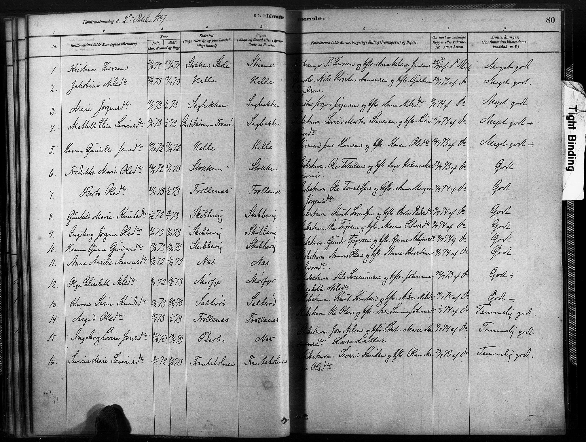 Austre Moland sokneprestkontor, AV/SAK-1111-0001/F/Fa/Fab/L0001: Parish register (official) no. A 1, 1878-1898, p. 80