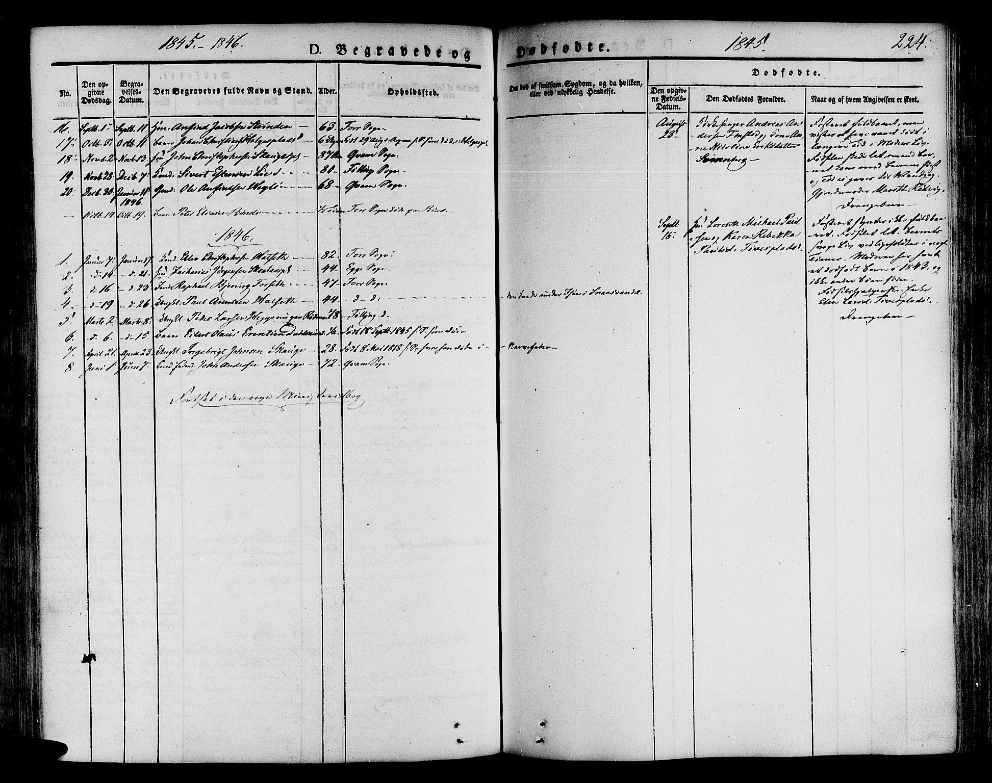 Ministerialprotokoller, klokkerbøker og fødselsregistre - Nord-Trøndelag, AV/SAT-A-1458/746/L0445: Parish register (official) no. 746A04, 1826-1846, p. 224