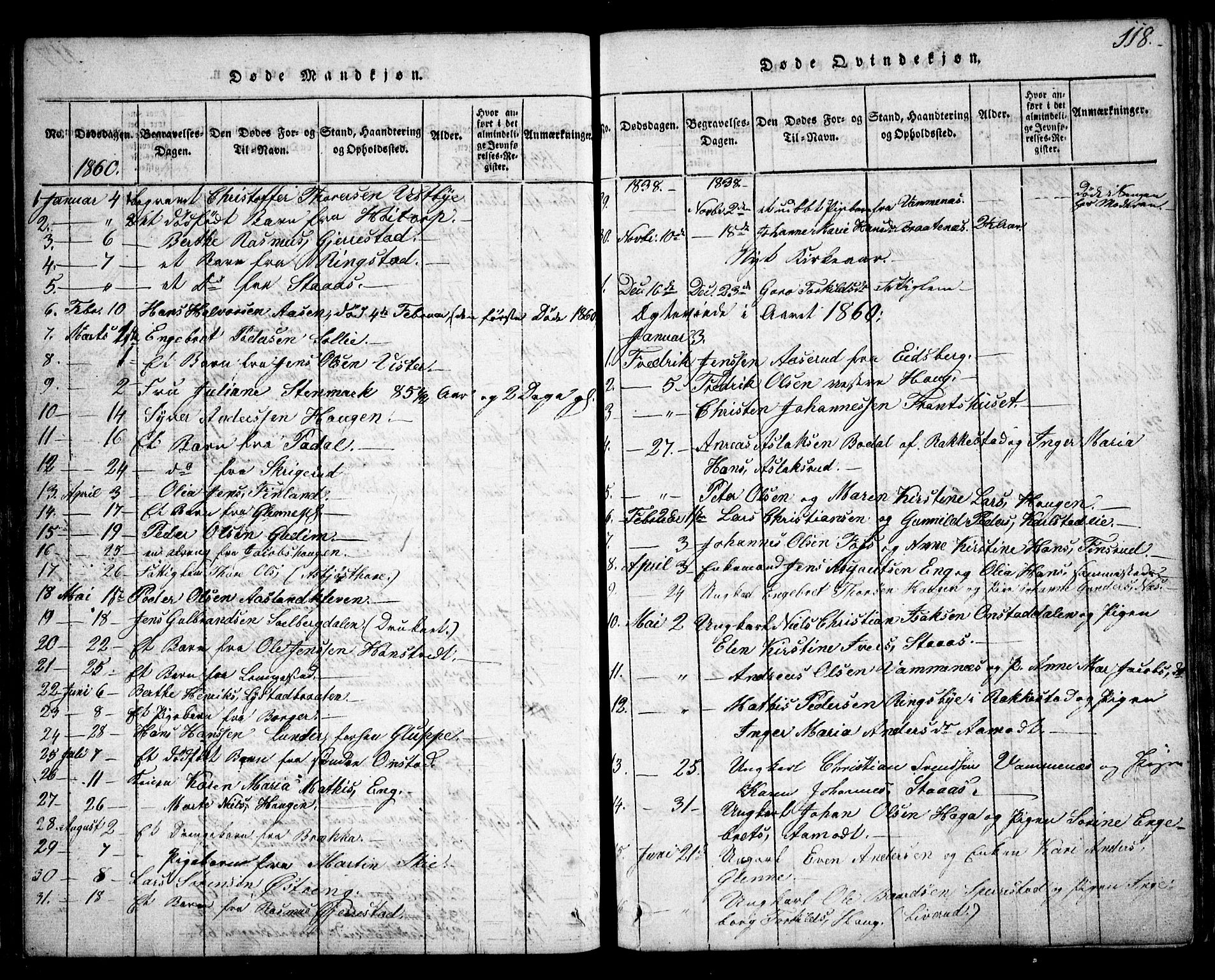 Skiptvet prestekontor Kirkebøker, SAO/A-20009/G/Ga/L0001: Parish register (copy) no. 1, 1815-1838, p. 118