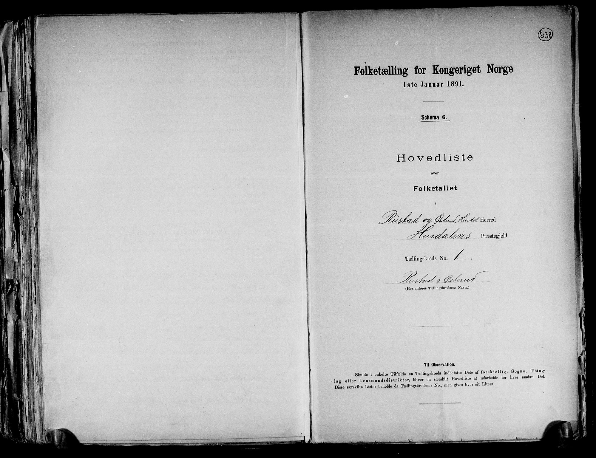 RA, 1891 census for 0239 Hurdal, 1891, p. 4