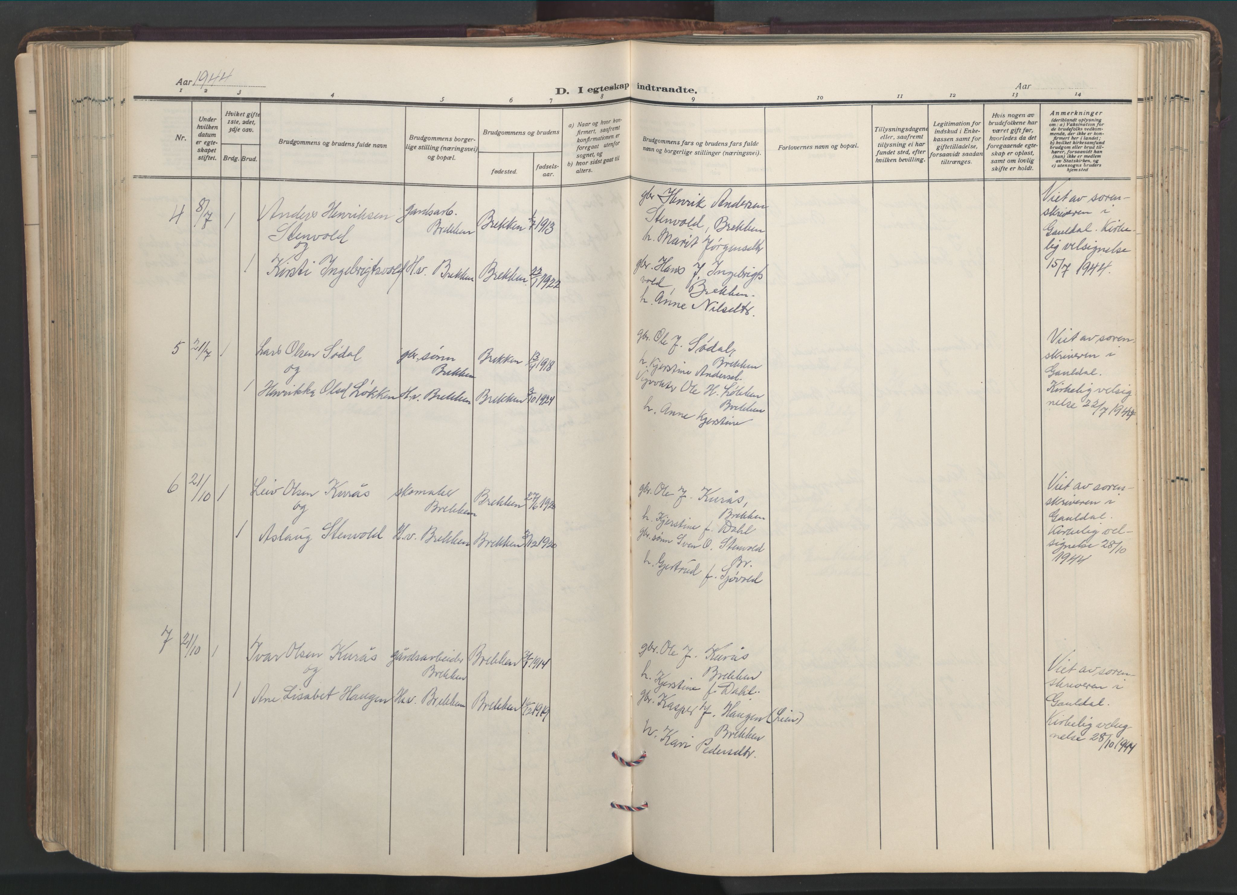 Ministerialprotokoller, klokkerbøker og fødselsregistre - Sør-Trøndelag, AV/SAT-A-1456/683/L0951: Parish register (copy) no. 683C03, 1919-1970