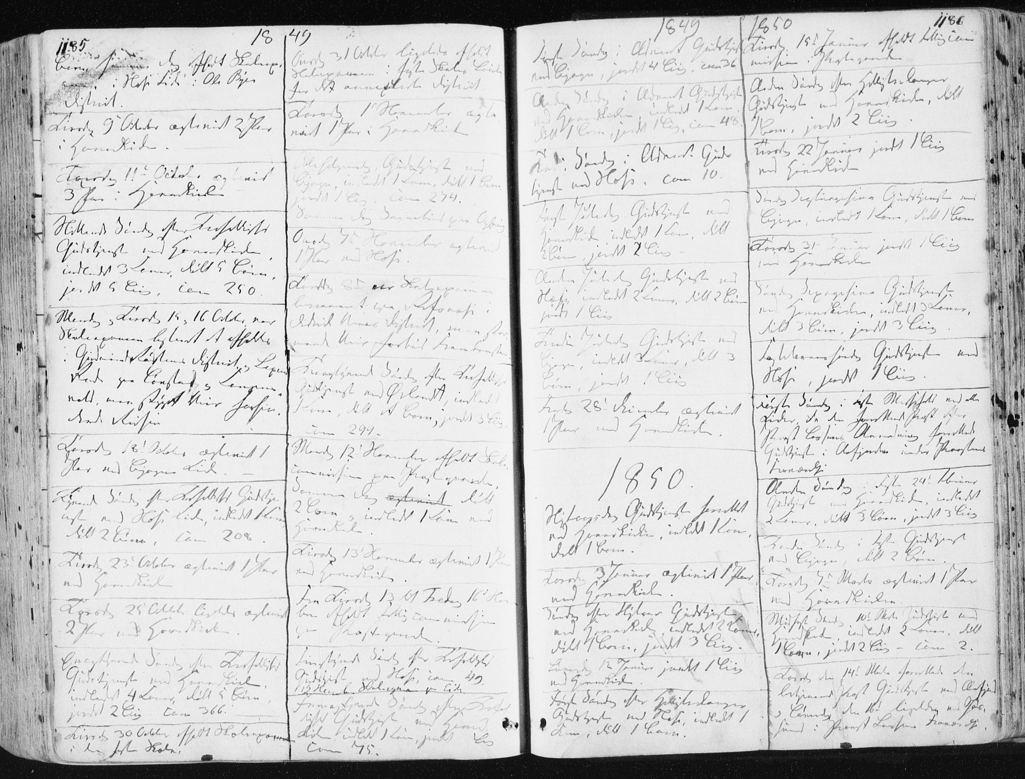 Ministerialprotokoller, klokkerbøker og fødselsregistre - Sør-Trøndelag, SAT/A-1456/659/L0736: Parish register (official) no. 659A06, 1842-1856, p. 1185-1186