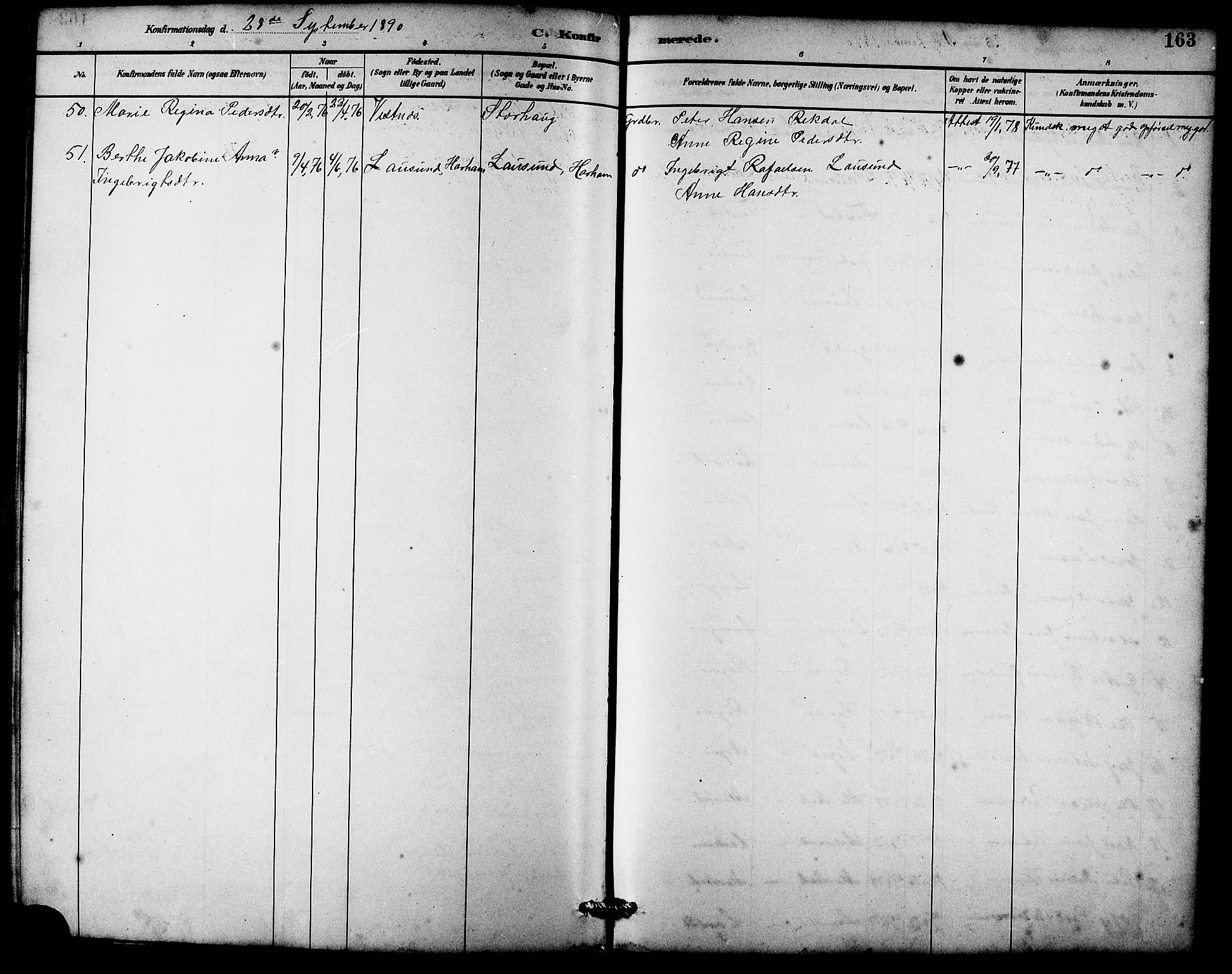 Ministerialprotokoller, klokkerbøker og fødselsregistre - Møre og Romsdal, SAT/A-1454/536/L0510: Parish register (copy) no. 536C05, 1881-1898, p. 163