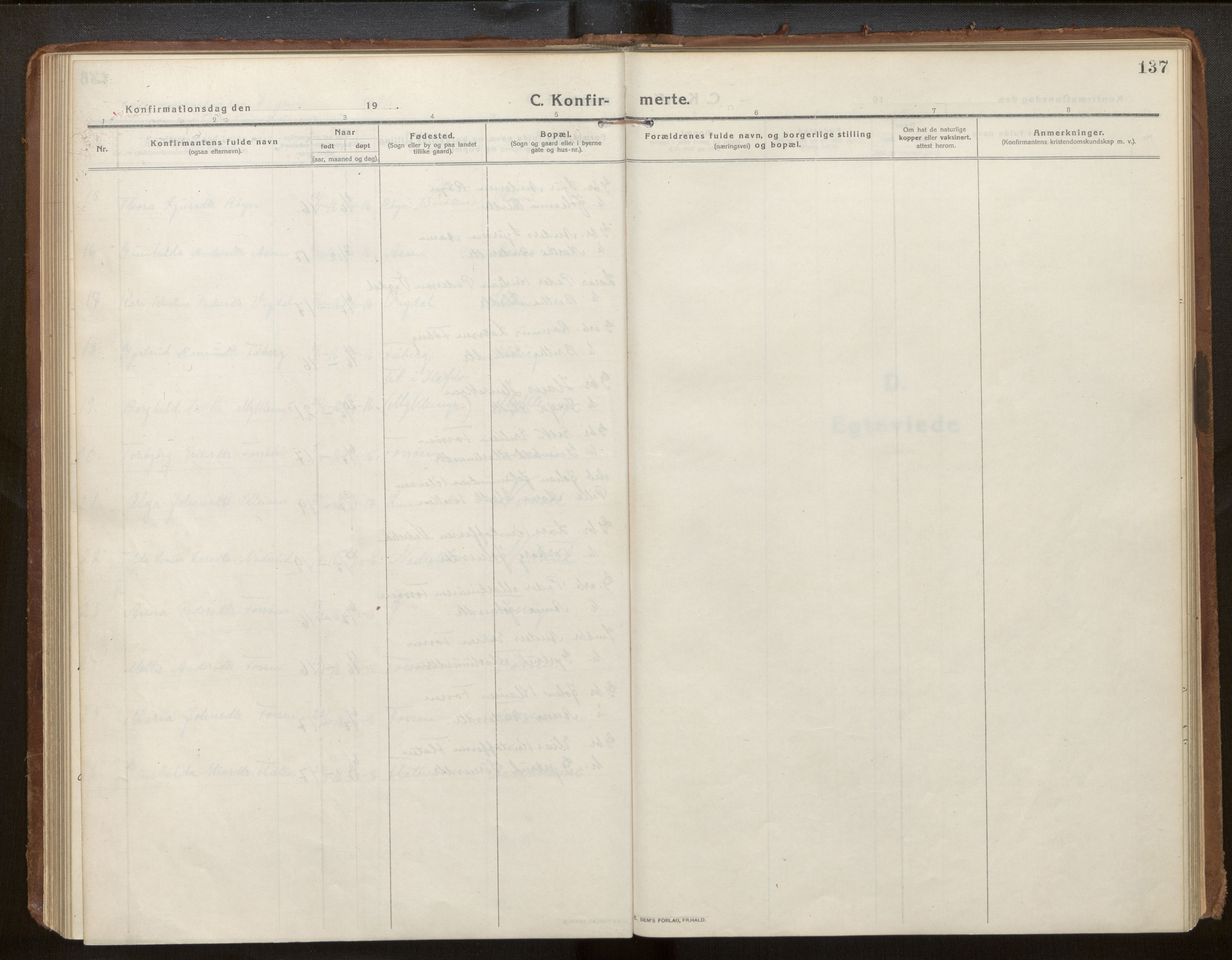 Jostedal sokneprestembete, SAB/A-80601/H/Haa/Haab/L0002: Parish register (official) no. B 2, 1915-1931, p. 137